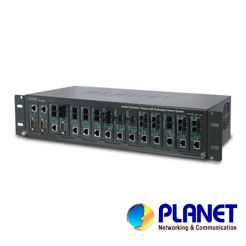 Chasis Convertidor De Medios Planet Mc-1500 /no Administrable/ Soporta Hasta 15 Modulos Convertidores De Fibra/ Montaje En Rack/ Compatible Con Modulos De Fibra Optica Multimodo-monomodo-cobre.