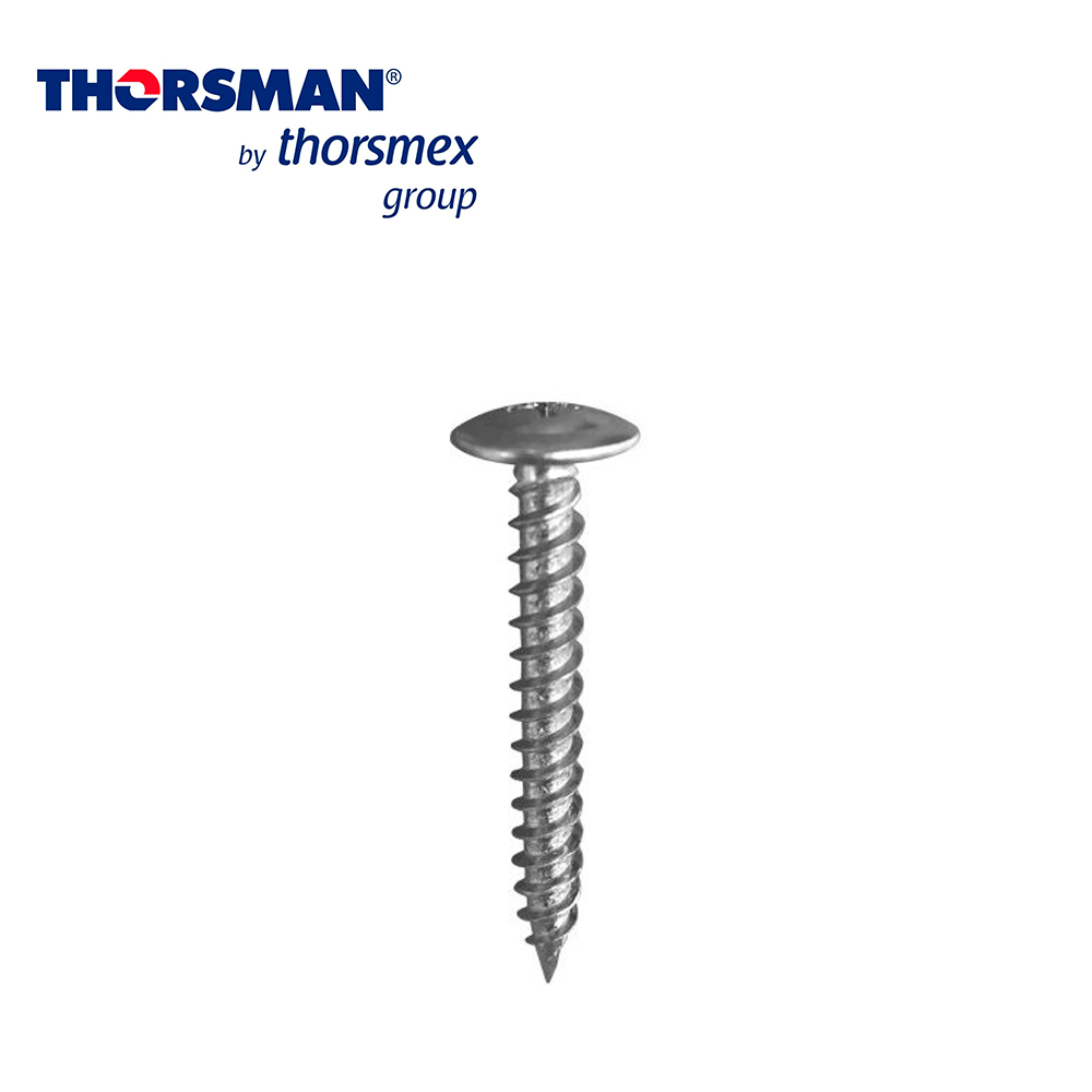 Thornillo Thorsman A. Galv.c/cmixta 10X11/2 Pulgadas B/1000 Bolsa Con 1000 Piezas Ideales Para Utilizarse Con Los Thorquetes Tp, Cabeza Mixta, Cuerda De Un Paso, Autorroscante, Temperatura De Operacion -20 Grados A +80 Grado, • Acero Galvanizado