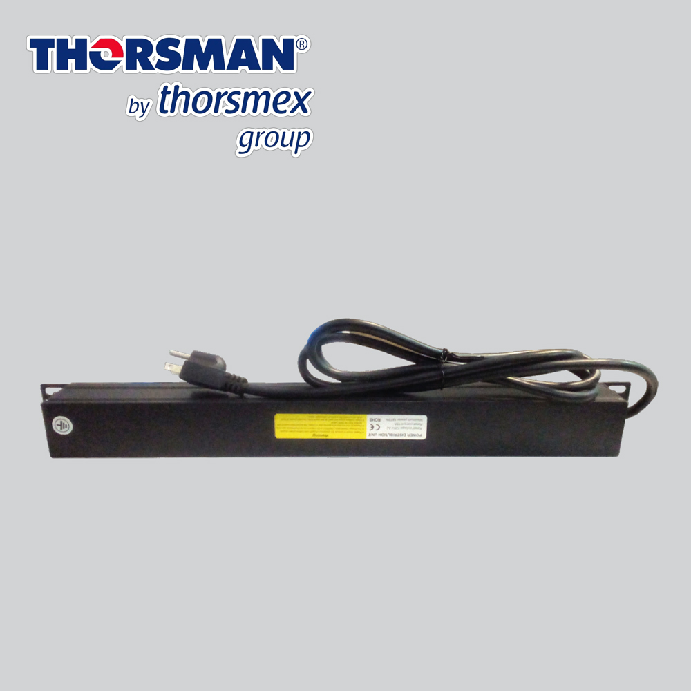 Barra Pdu 6 Contactos Mas Dos USB Thorsman The0040091001001 P-rack 19” Horizontal, Color Negro, Boton De Encendido Con Sistema De Seguridad, Carcasa De Aleacion De Aluminio, Uso Interior, Caja Con Una Pieza, Cuenta Con Certificados Nom - 003 - Scfi – 2014