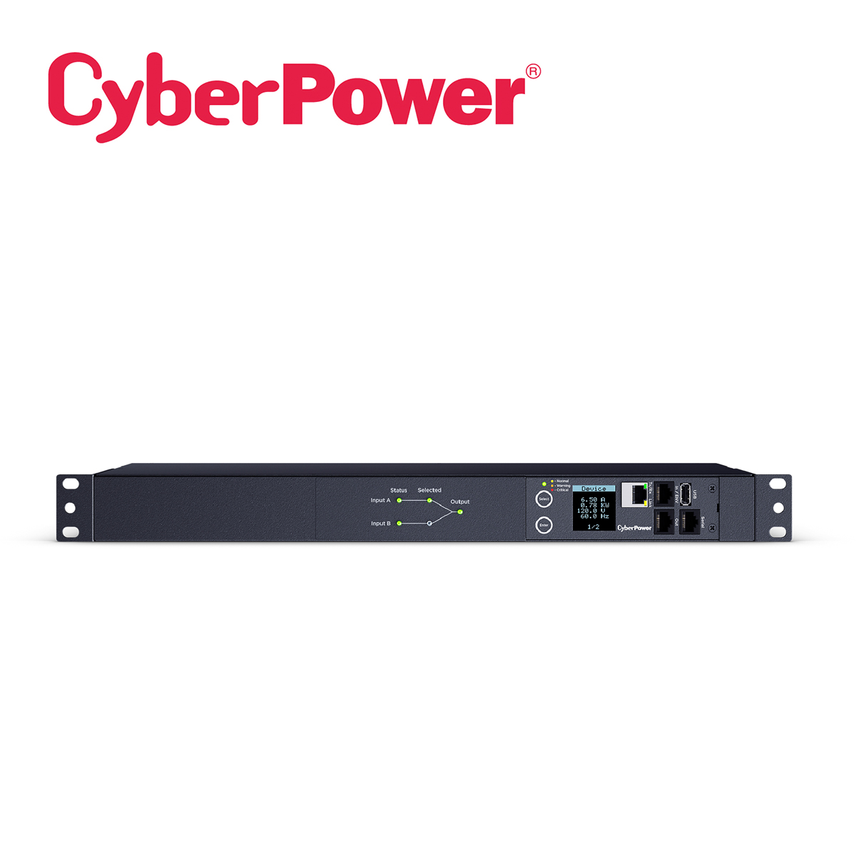 PDU CONMUTABLE CYBERPOWER PDU44001 RACK 1UR 15A / 100-120V / 50-60HZ / SALIDAS 10X NEMA 5-15R.
