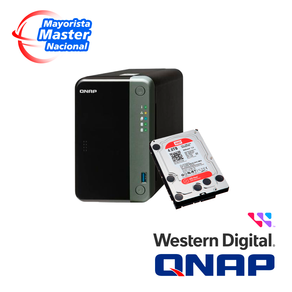 Kit Almacenamiento De Datos 4 Nas Qna Ts-253d-4g-us + 1x Disco Duro Wd40efax
