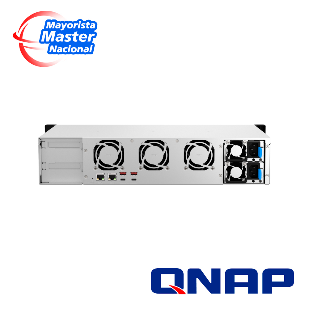 Nas Qnap Ts-873aeu-rp-4g-us / Procesador Amd Ryzen V1500b / Memoria Ram 4GB / 8 Bahias Frontales Sata 3.5 Pulgadas Y 2.5 Pulgadas / 2 Puertos RJ45 2.5GBE / Fuente Redundante / Montaje En Rack 2UR