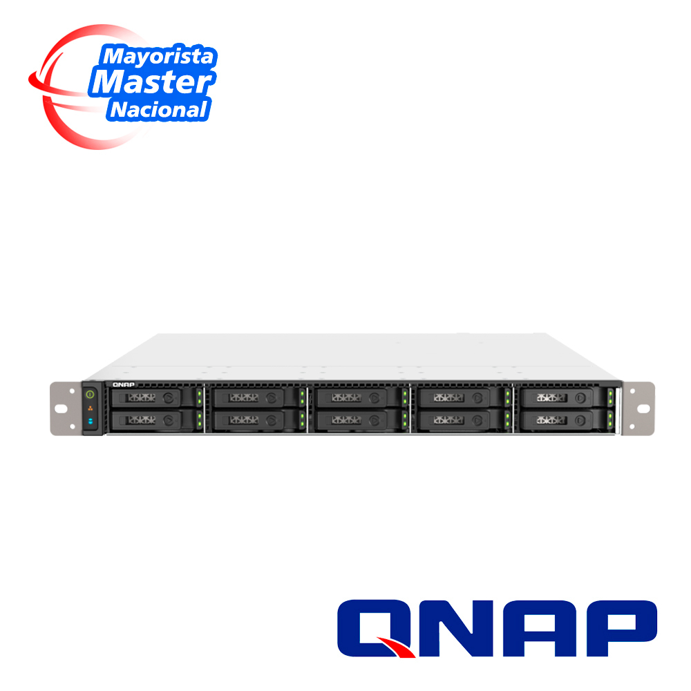 Nas Qnap All Flash Ts-h1090fu-7232p-64g-us / Procesador Amd Epyc 7232 / Memoria Ram 64GB / 10 Bahias Frontales Sata-nvme 2.5 Pulgadas / 2 Puertos RJ45 2.5GBE Mas 2 Puertos 25GBE Sfp28 / Montaje En Rack 1UR