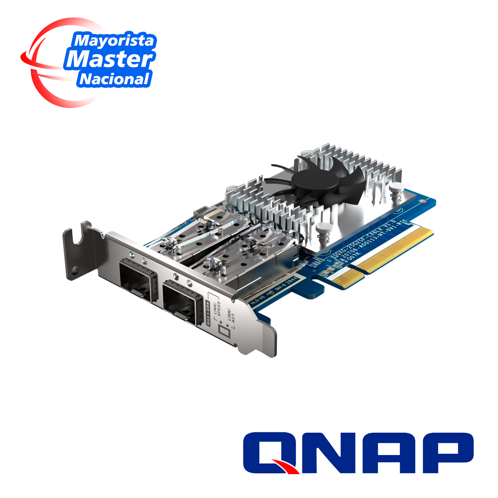 Tarjeta De Red Qnap Qxg-25g2sf-cx6 Dual-port Sfp28 25GBE Network Expansion Card; Low-profile Form Factor; Pcie Gen4 X8