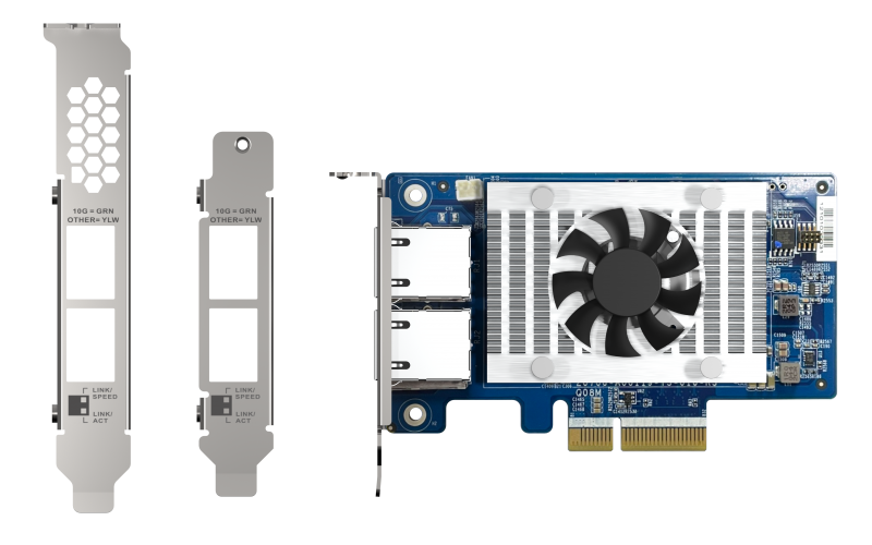 Tarjeta De Red Qnap Qxg-10g2t-x710 / Velocidad De Transmision 10GBE / 2 Puertos Ethernet RJ45 / Pci 3X4 / Compatible Con Windows 8 Y 10