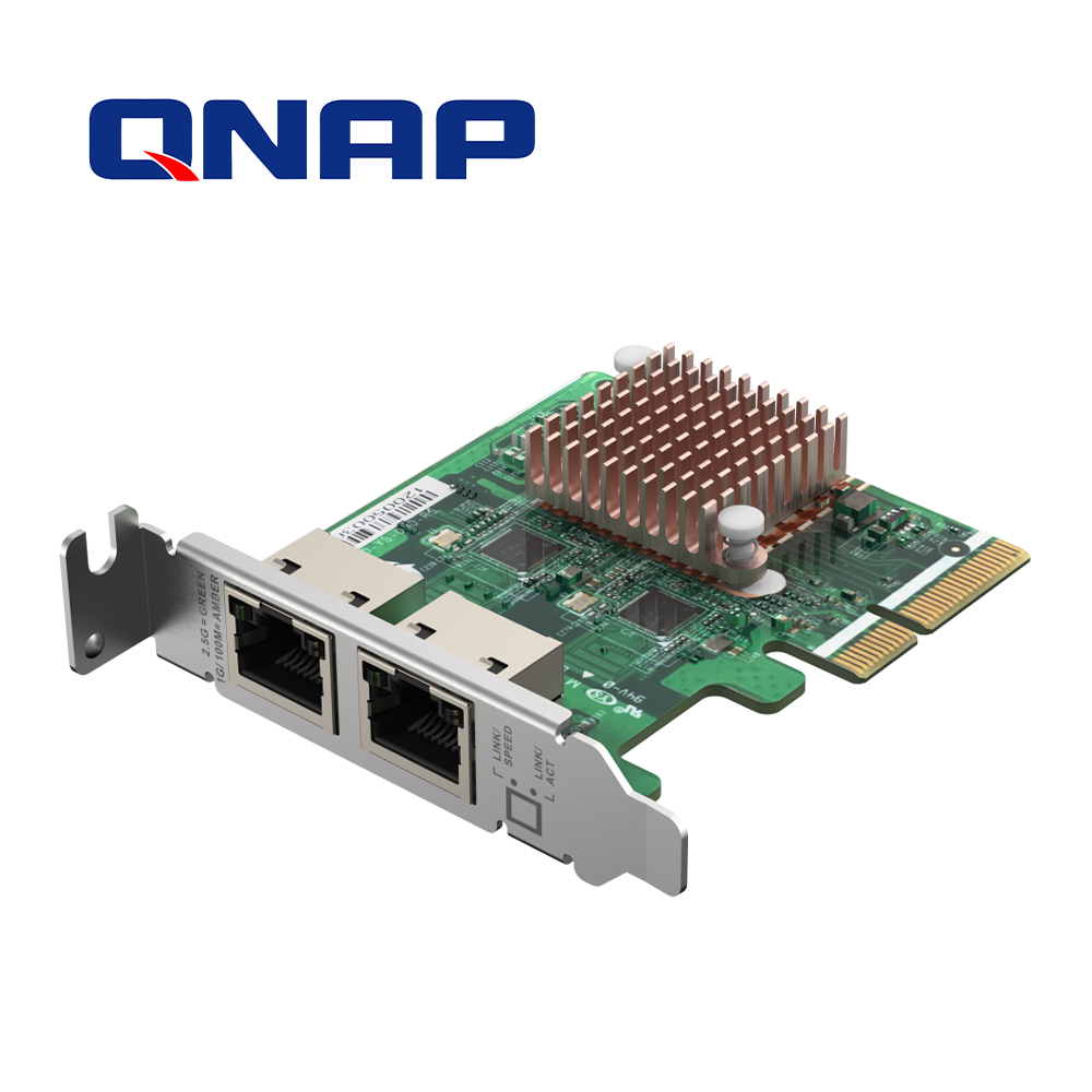 Tarjeta De Red Qnap Qxg-2g2t-i225 / Dos Puertos Ethernet RJ45 Con Velocidad De 2.5GBE / Pci Gen 2 X2