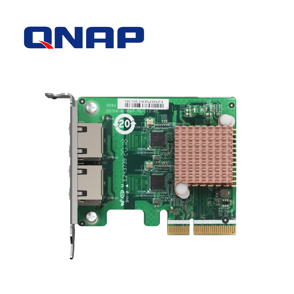 Tarjeta De Red Qnap Qxg-2g2t-i225 / Dos Puertos Ethernet RJ45 Con Velocidad De 2.5GBE / Pci Gen 2 X2