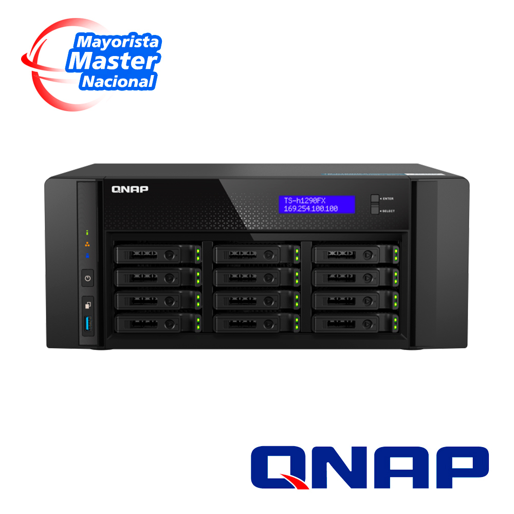 Nas Qnap Ts-h1290fx-7232p-64g-us / Procesador Amd Epyc / Memoria Ram 64GB / 12 Bahias Frontales Sata-nvme 2.5 Pulgadas / 2 Puertos RJ45 2.5GBE Mas 2 Puertos 25GBE Sfp28 / Montaje En Escritorio / Aplicaciones De Uso Enterprise Y Data Center