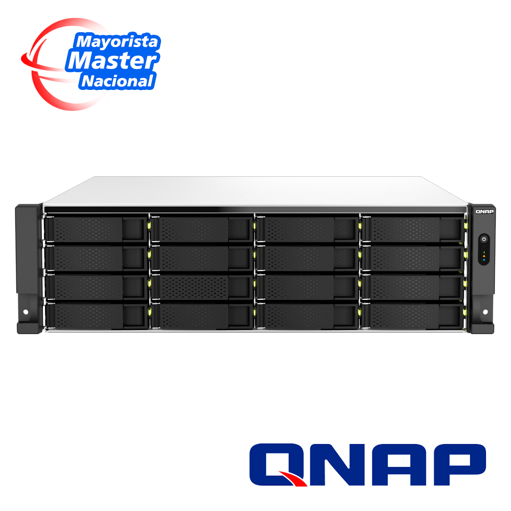 Nas Qnap Ts-h2287xu-rp-e2378-64g / 22 Bahias / 3UR / Intel Xeon 8 Nucleos / 16 Hilos / 64GB De Ram / 16 X 2.5 Pulgadas /3.5 Pulgadas Sata Mas 6 X 2.5 Pulgadas Sata / Fuente De Poder Redundante 550W / 2 Puertos 10GBASE-T, 2 Puertos 2.5G / Quts Hero O.s. Con Zfs, Deduplicacion, Compresion Y Snapshots
