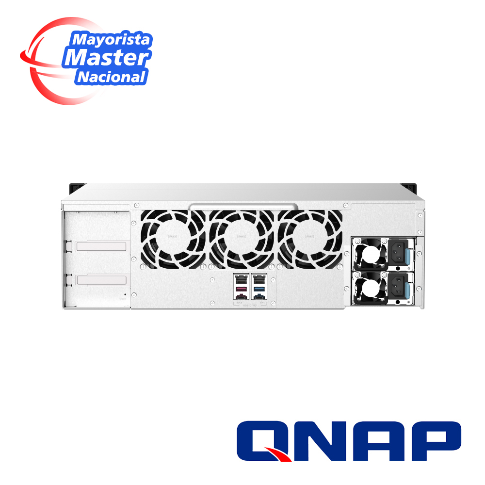 Nas Qnap Ts-1673au-rp-16g-us / Procesador Amd Ryzen V1500b / Memoria Ram 16GB / 16 Bahias Frontales Sata 3.5 Pulgadas Y 2.5 Pulgadas / 2 Puertos RJ45 2.5GBE / Fuente Redundante / Montaje En Rack