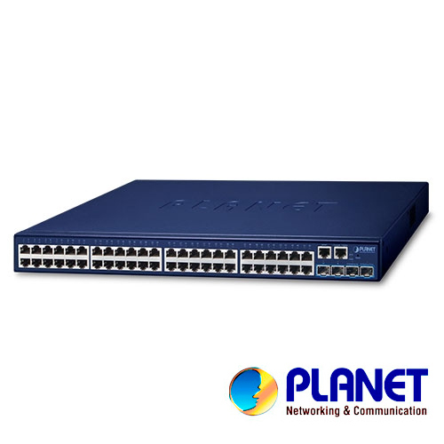 SWITCH PLANET STACKING SGS-5240-48T4X ADMINISTRABLE L2 + L3 RUTEO ESTATICO/ 48 PUERTOS RJ45 VELOCIDAD DE TRANSMISION 10/100/1000 MBPS + 4 SFP VELOCIDAD DE TRANSMISION 10 GBPS + 1 PUERTO RJ45 SERIAL/MONTAJE EN RACK/TEMPERATURA DE OPERACION 0-50 GRADOS CENTIGRADOS