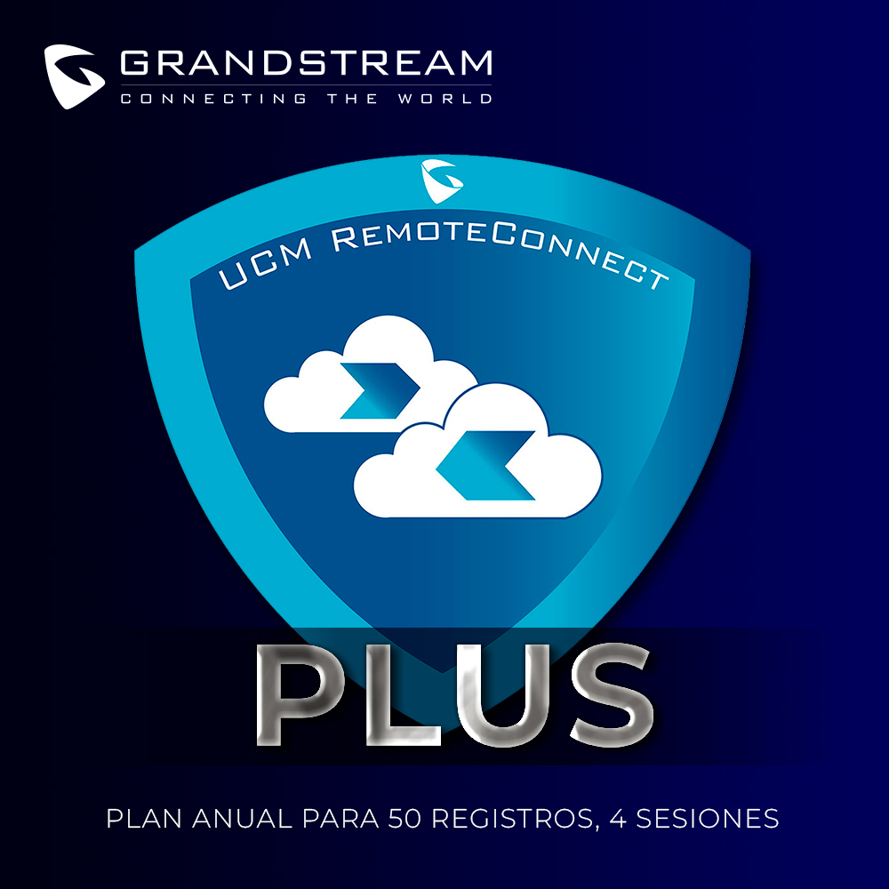 SUSCRIPCION GRANDSTREAM UCMRC-PLUS UCM REMOTE CONNECT PLAN ANUAL PARA 50 REGISTROS, 8 SESIONES