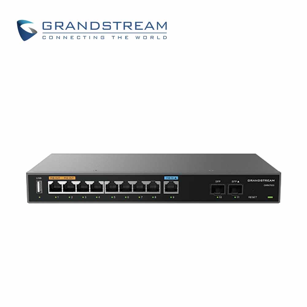 ROUTER FIREWALL INTEGRADO GRANDSTREAM GWN7003 / 9 PUERTOS 10/100/1,000MBPS CONFIGURABLES LAN/WAN / 2 PUERTOS SFP GIGABIT / 100 TUNELES VPN / ACCESO REMOTO BALANCEO / FAILOVER / QOS AVANZADO / ADMINISTRACION GWN CLOUD / ALIMENTACION  POE AF/24VDC/1.5A
