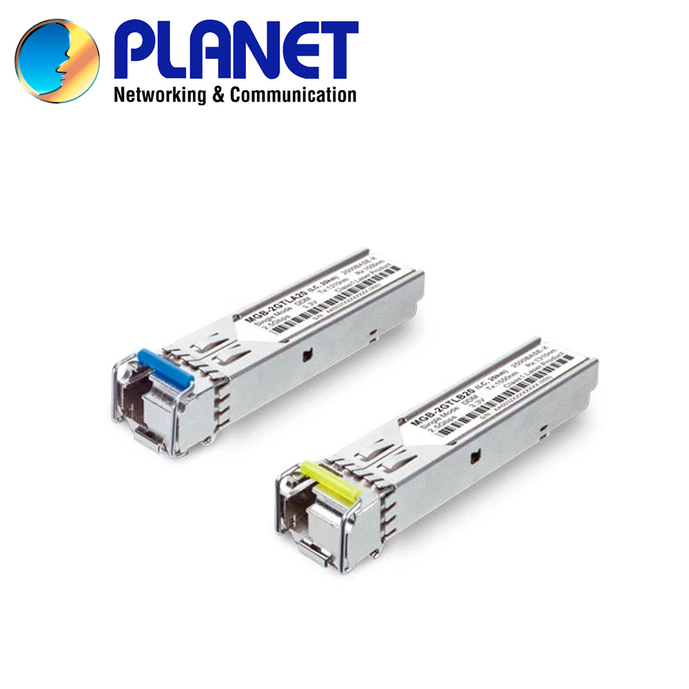 Transceptor Para Fibra Optica Monomodo Planet Mgb-2glr2 / Velocidad De Transmision 2.5GBPS/ Distancia De Transmision 2 Kilometros/ Tipo De Conector Lc / Longitud De Onda 1310 Nm / Ddm / Temperatura De Operacion 0-60 Grados Celsius