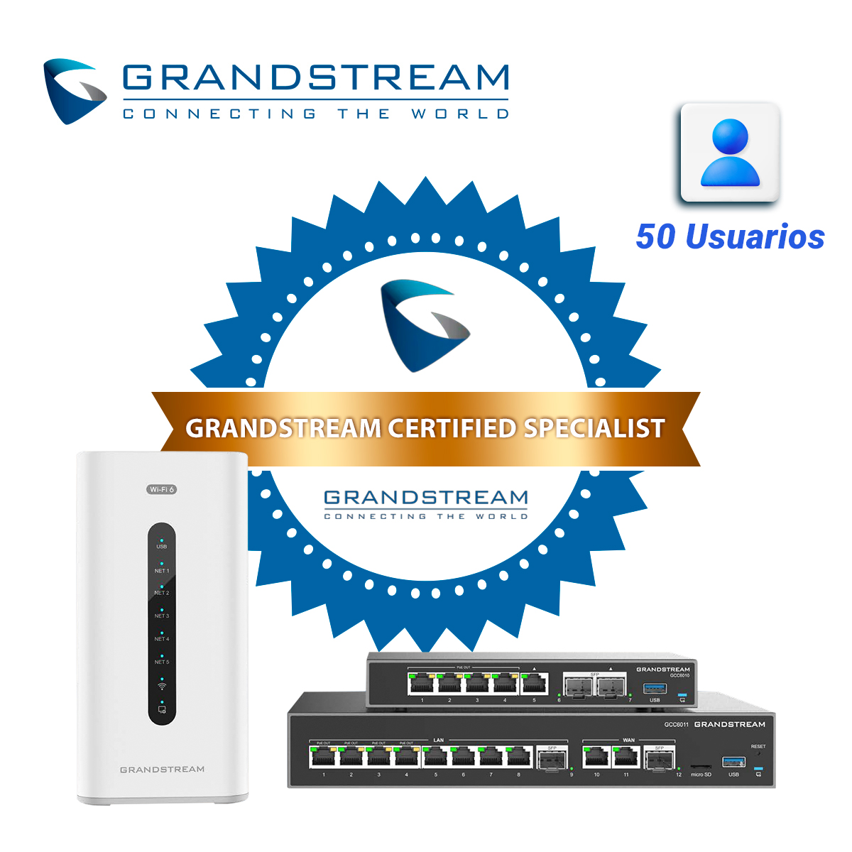Licencia De Actualizacion Ip-pbx Gcc-uc-50 License Grandstream De 12 Usuarios / 4 Llamadas Concurrentes A 50 Usuarios / 12 Llamadas Concurrentes