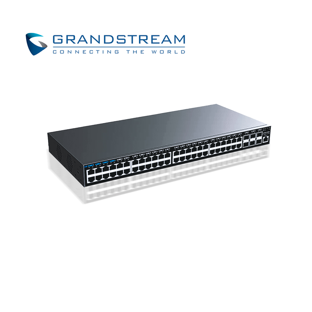 Switch Administrable Poe+ Capa 3 Grandstream Gwn7816p / 48 Puertos 10/100/1,000MBPS / 6 Puertos Sfp+ 10GIGABIT / 48 Puertos 802.3AF/AT/BT / Qos Avanzado / Vlan / Routing Ipv4/ipv6 / Arp / Filtrado Mac / Tacacs+ / Stacking Hasta 16 / Administracion Gwn Cloud