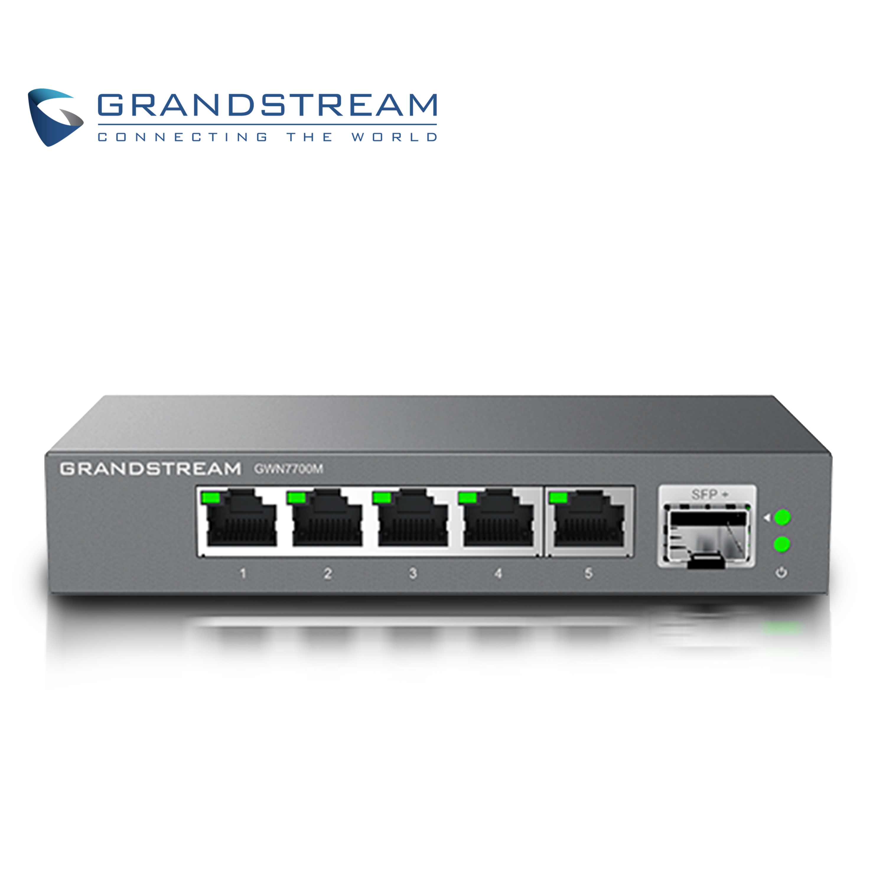 SWITCH NO ADMINISTRABLE GRANDSTREAM GWN7700M / 5 PUERTOS 10/100/1,000M/2,500MBPS / 1 PUERTO SFP+ 10GBPS / MONTAJE ESCRITORIO/PARED / ALIMENTACION 12VCD/1A / METALICO