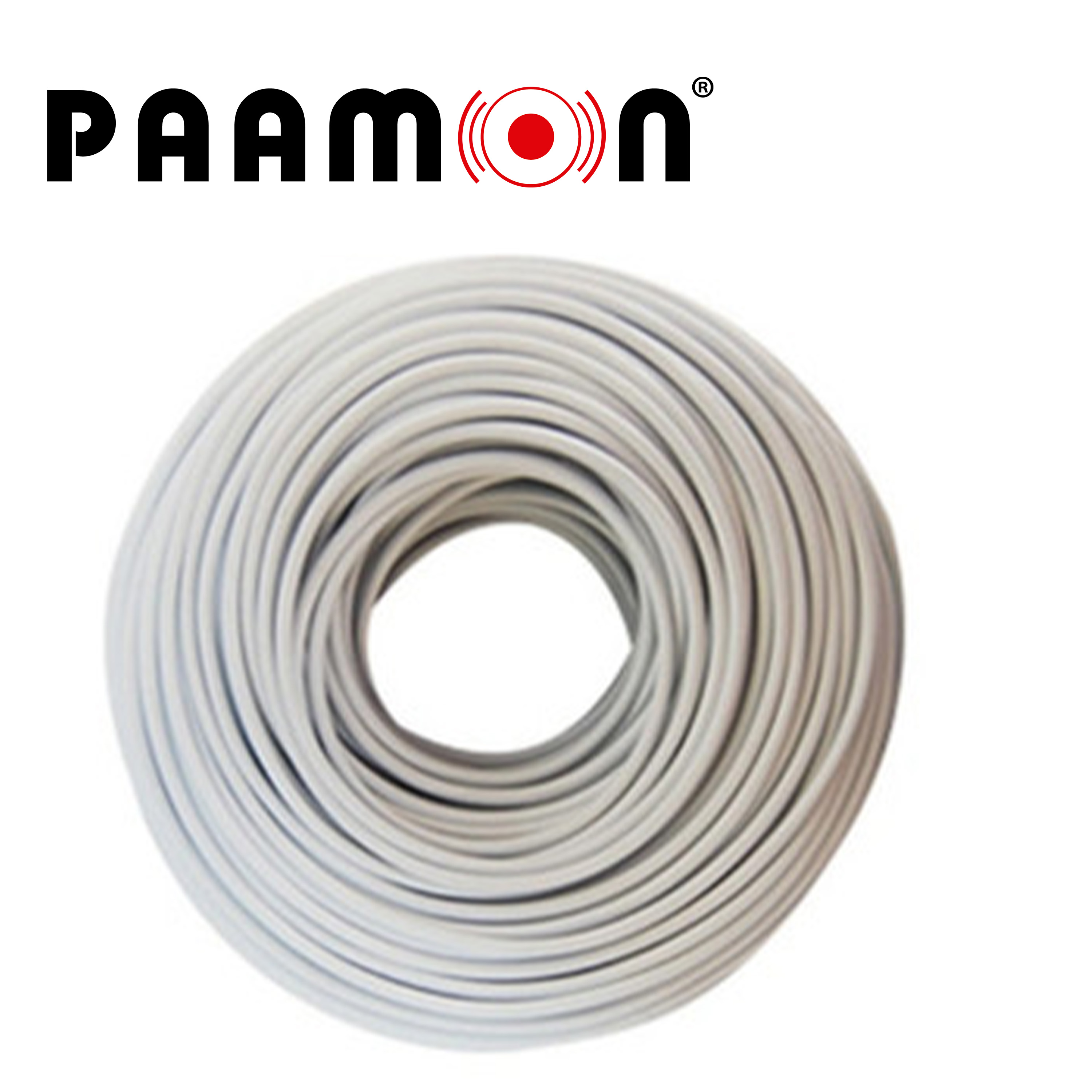 Cable Doble Aislado Color Blanco / Cab-doble Aislado -wp-100m Paamon / Capa Aislante De Polietileno Conductor 22AWG De Aleacion De Aluminio Para Exterior Soporta Hasta 18,000 Volts Rollo De 100 Metros Ideal Para Cerca Electrica