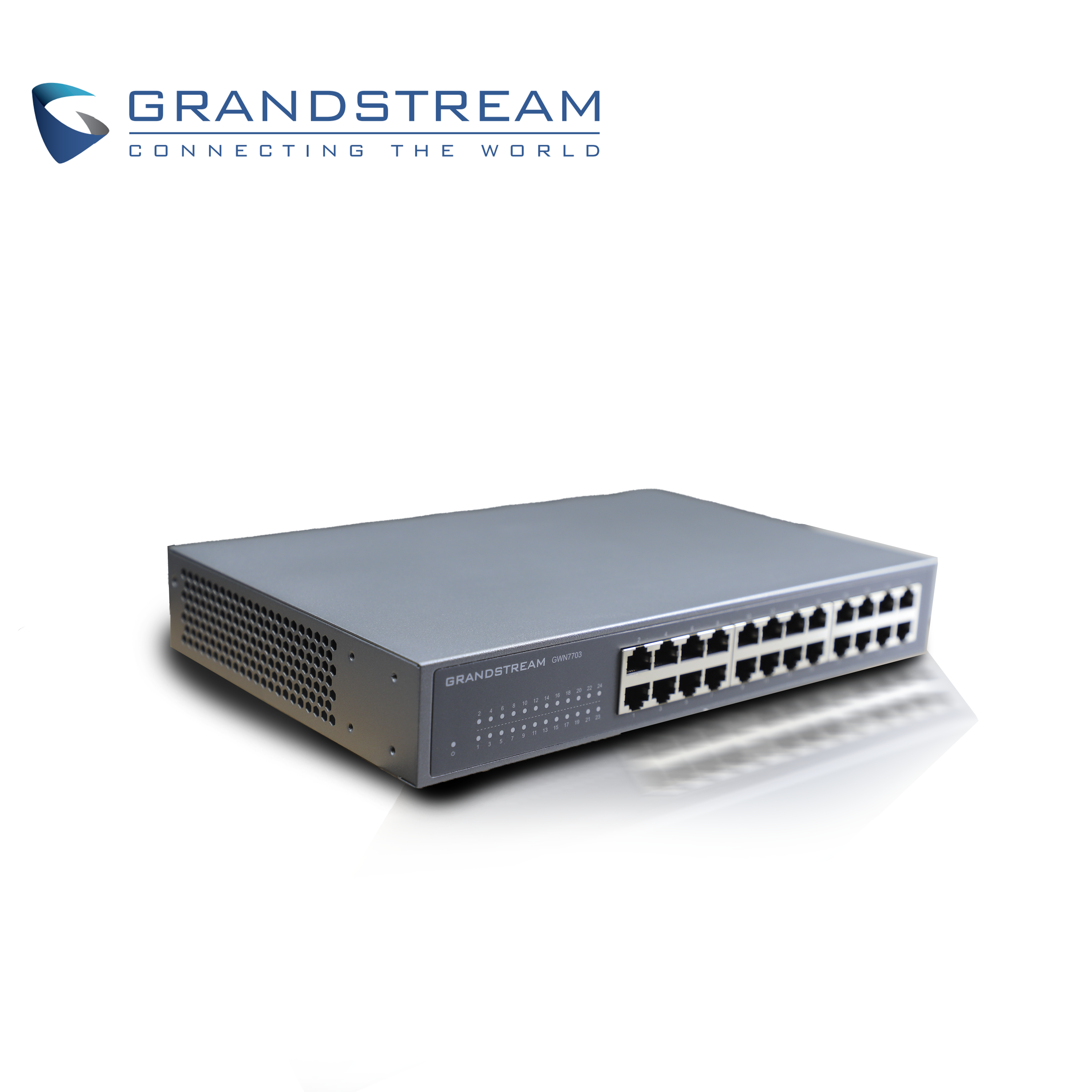 Switch No Administrable Grandstream Gwn7703 / 24 Puertos 10/100/1,000MBPS / Montaje Escritorio/pared / Alimentacion 100-240VCA/150W / Metalico 