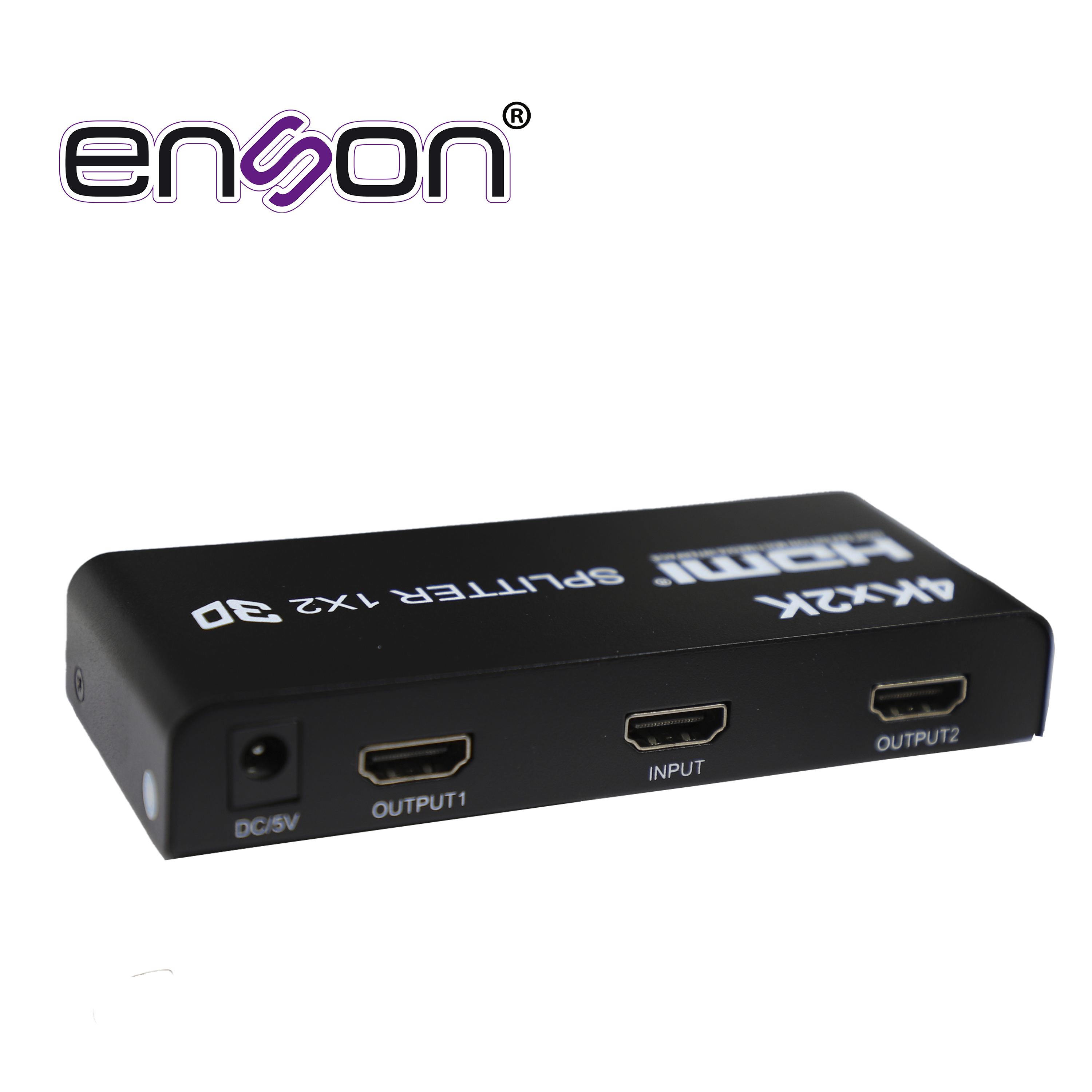 DISTRIBUIDOR HDMI ENSON ENS-HDMI12 CON UNA ENTRADA Y DOS SALIDAS HDMI PARA DISTRIBUIR EL VIDEO DE UN DISPOSITIVO (LAPTOP, GRABADOR DE VIDEO, CONSOLAS DE VIDEOJUEGO, ETC) A DOS PANTALLAS DISTINTAS AL MISMO TIEMPO, INCLUYE FUENTE DE ALIMENTACION DE 5V