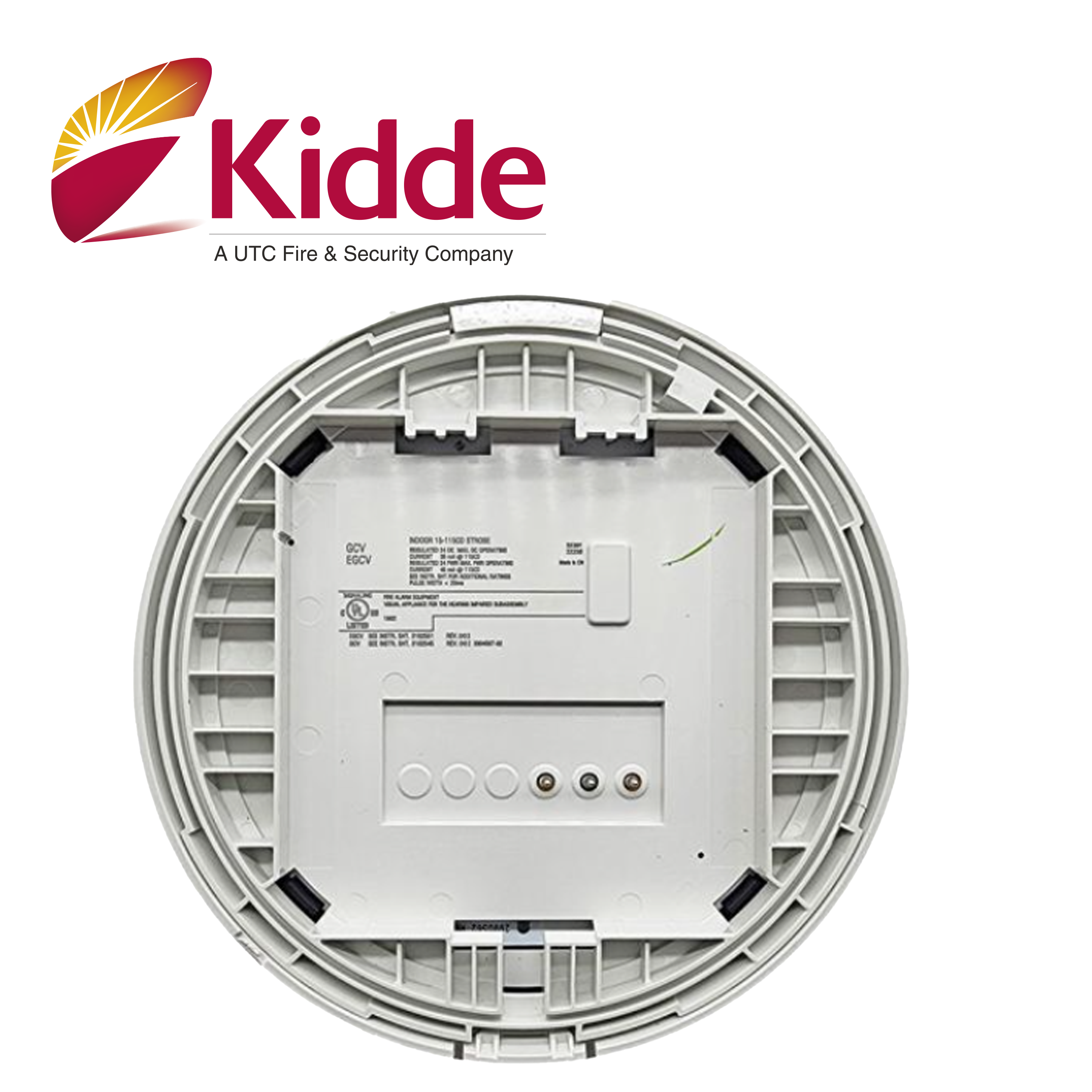 Luz Estroboscopica De Techo Kidde / Egcvwf / 15-115 Cd / Blanca / Con Señalizacion De Incendio / Incluye Placa De Cableado Lateral