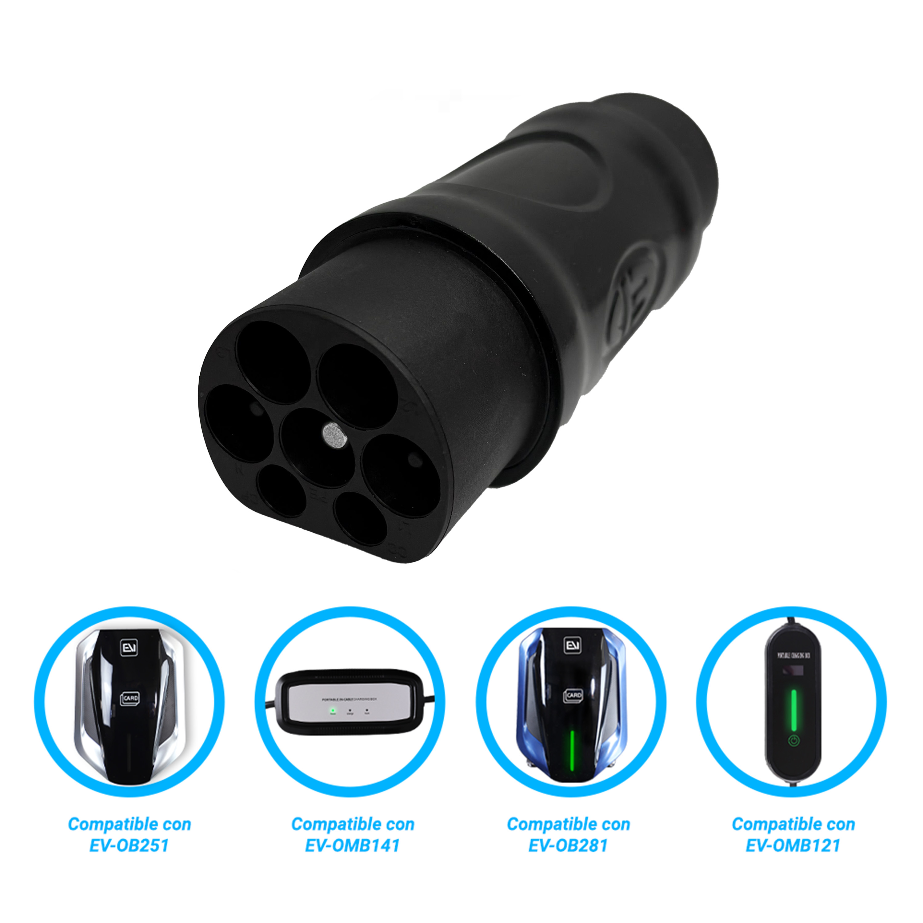ADAPTADOR T2-GB/T ALTER DE CONECTOR TIPO 2 A GB/T COMPATIBLE CON CARGADORES EV-OMB281, EV-OB253, EV-OMB121 Y EV-OMB141