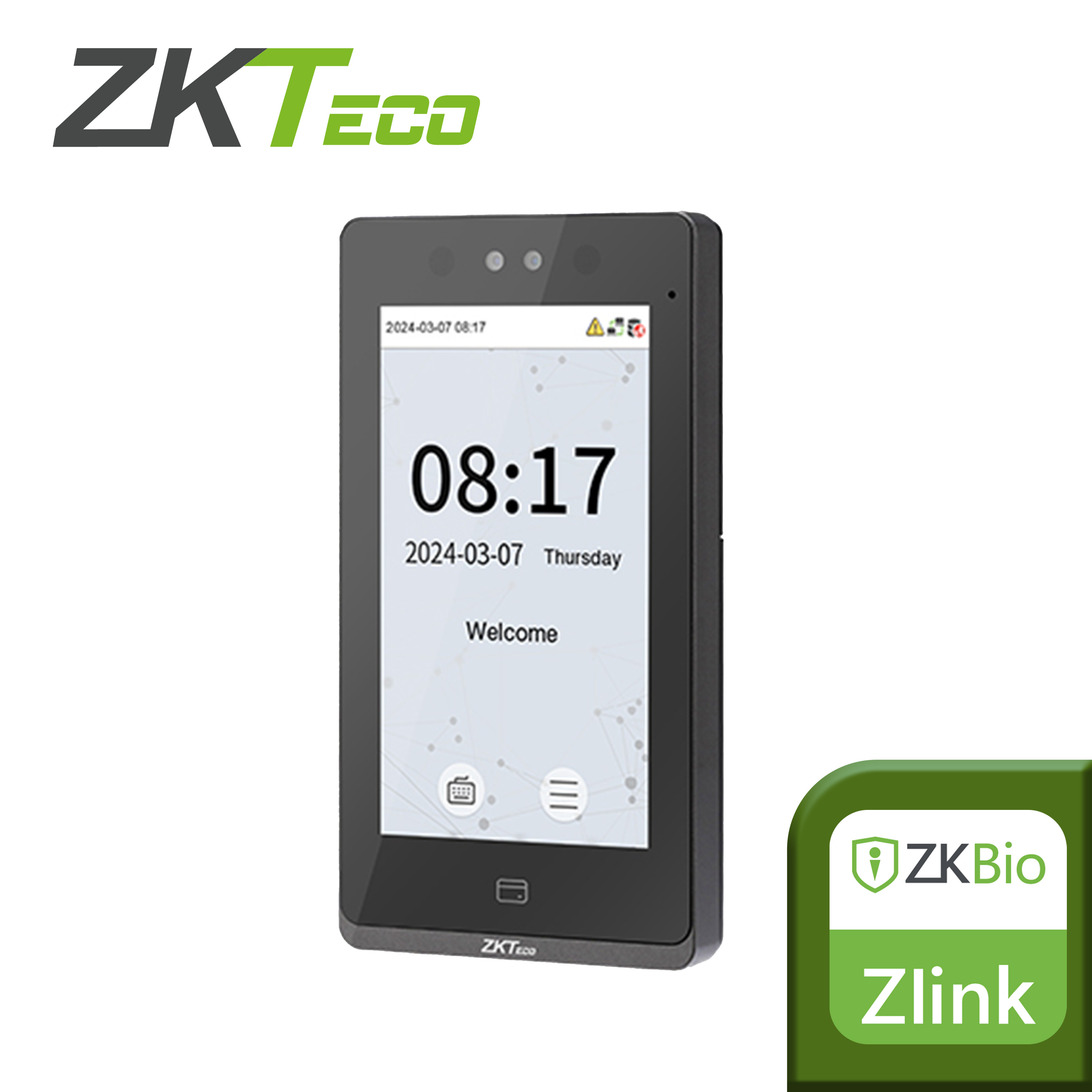 CONTROL DE  ACCESO Y ASISTENCIA  ZKTECO SENSEFACE 7A MULTIBIOMETRICO / 10,000 ROSTROS / 10,000 HUELLAS / 50,000 TARJETAS DE 125KHZ / WIFI 2.4GHZ / TCP/IP / PANTALLA TACTIL DE 7 PULGADAS / PROTECCION IP65 / SOFTWARE COMPATIBLE  ZLINK / ZKBIO CVSECURITY / ZKBIO CVACCESS / BIO TIME PRO / BIO TIME CLOUD 
