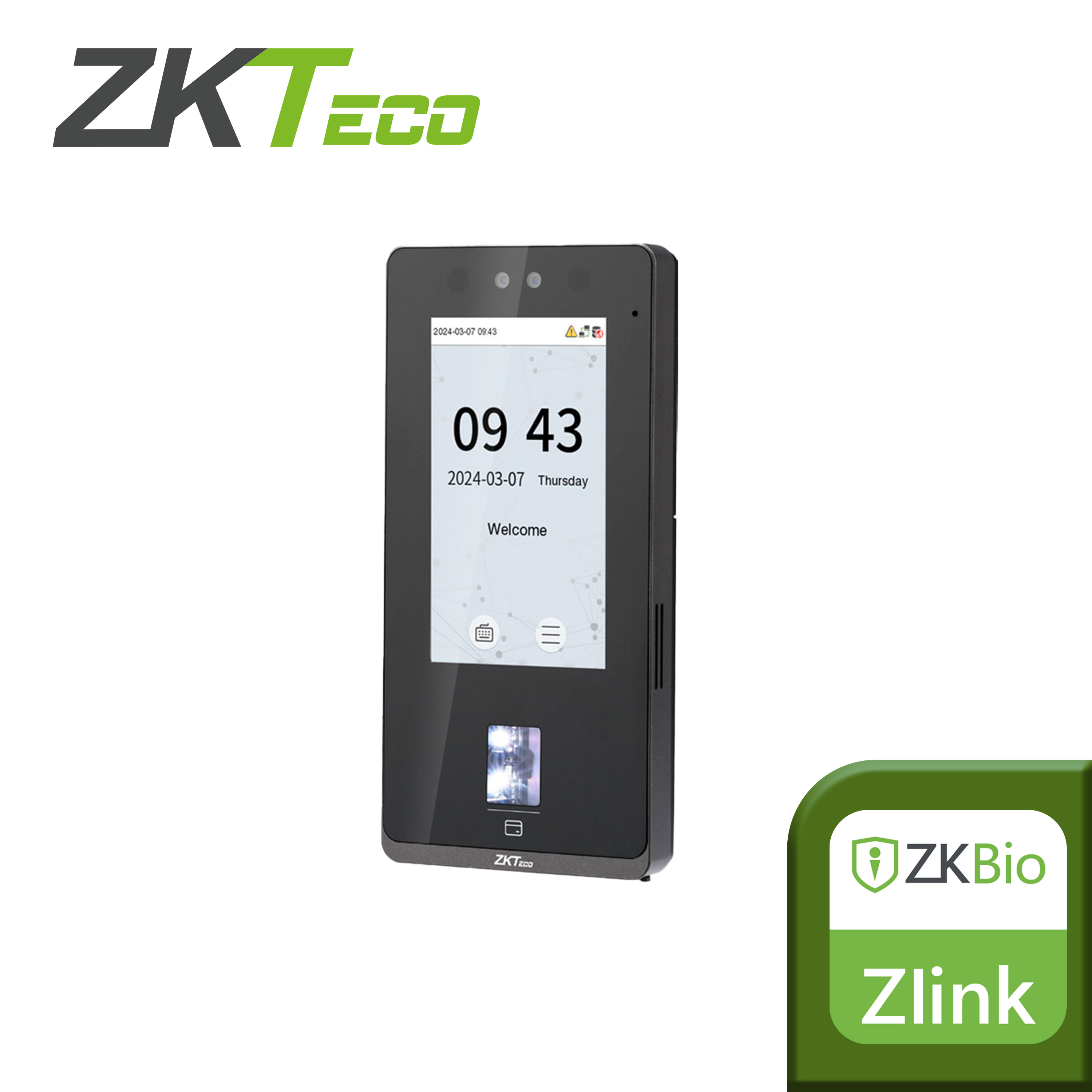 Control De Acceso Y Asistencia Zkteco Senseface 4A Multibiometrico / 6,000 Rostros / 8,000 Huellas / 8,000 Tarjetas De 125KHZ / Wifi 2.4GHZ / Tcp/ip / Pantalla Tactil De 4.3 Pulgadas / Proteccion Ip65 / Software Compatible Zlink / Zkbio Cv Security / Zkbio Cv Access / Bio Time Pro / Bio Time Cloud 