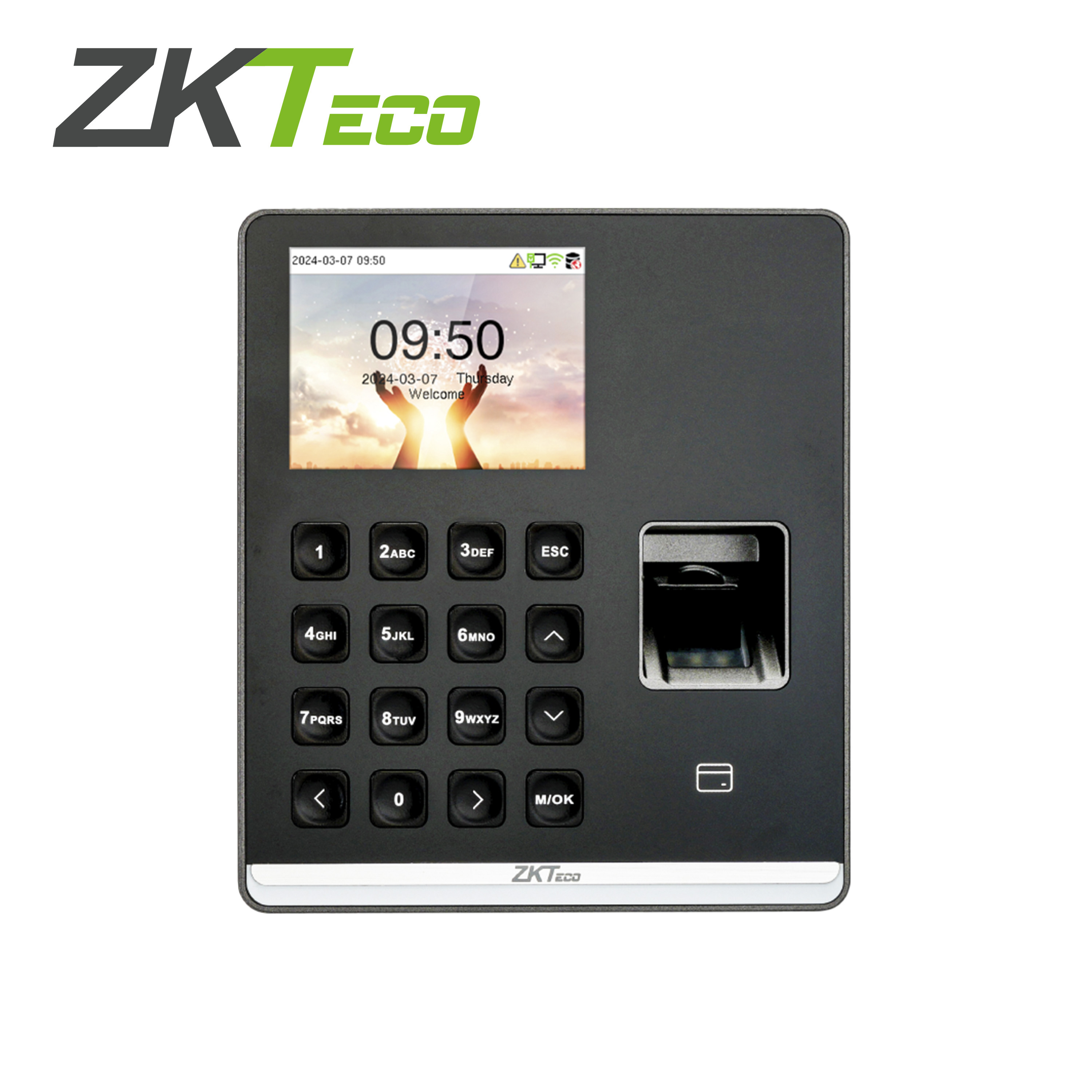 Control De Asistencia Biometrica Zkteco M1 / 500 Huellas / 500 Tarjetas De 125 Khz / 500 Usuarios /teclado Alfanumerico / Wifi 2.4 Ghz / Adms / Puerto USB / Software Compatible Bio Time Cloud 2.0