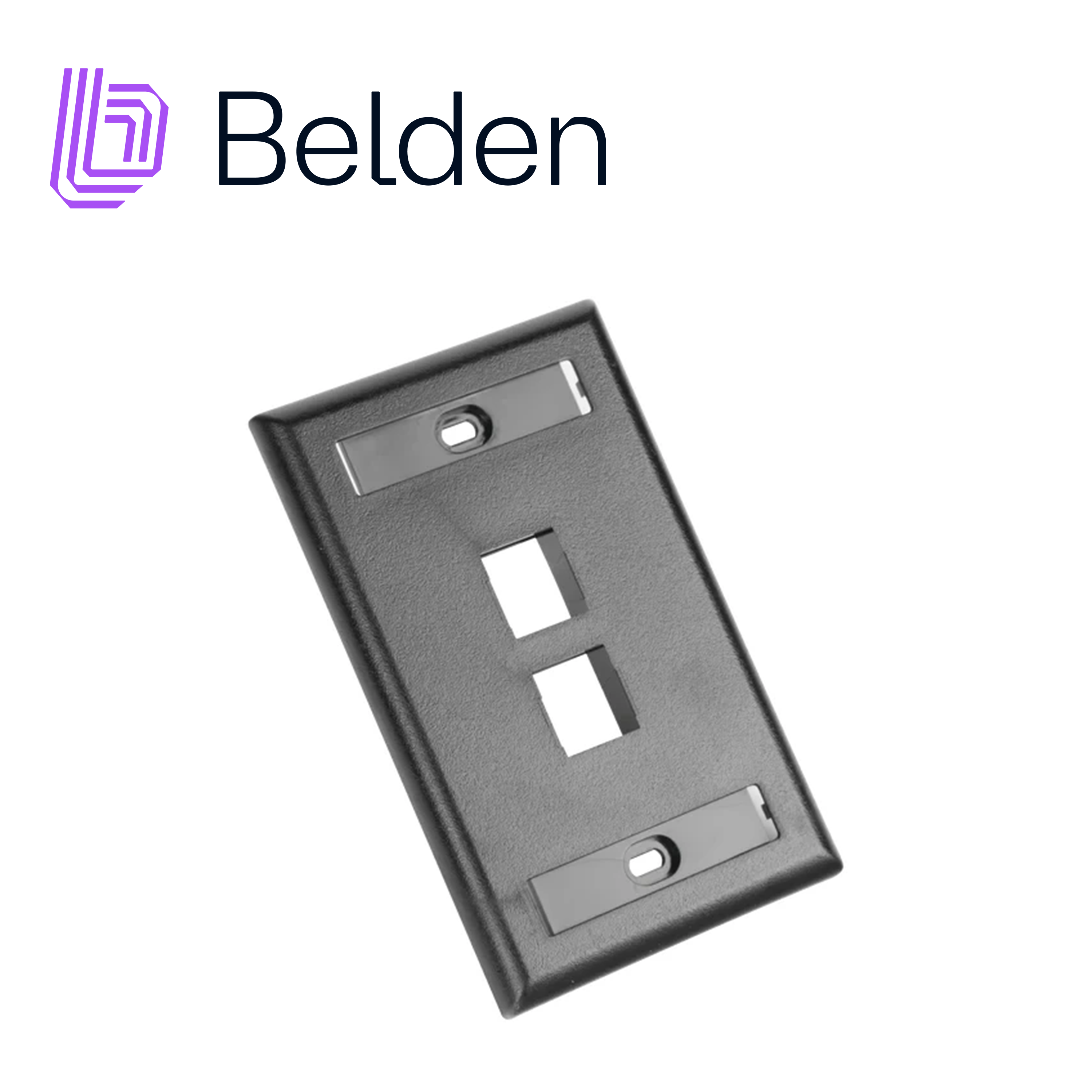 PLACA DE PARED (FACEPLATE) BELDEN AX104161 / INTERIOR / NEGRO / 2 PUERTOS / PIEZA
