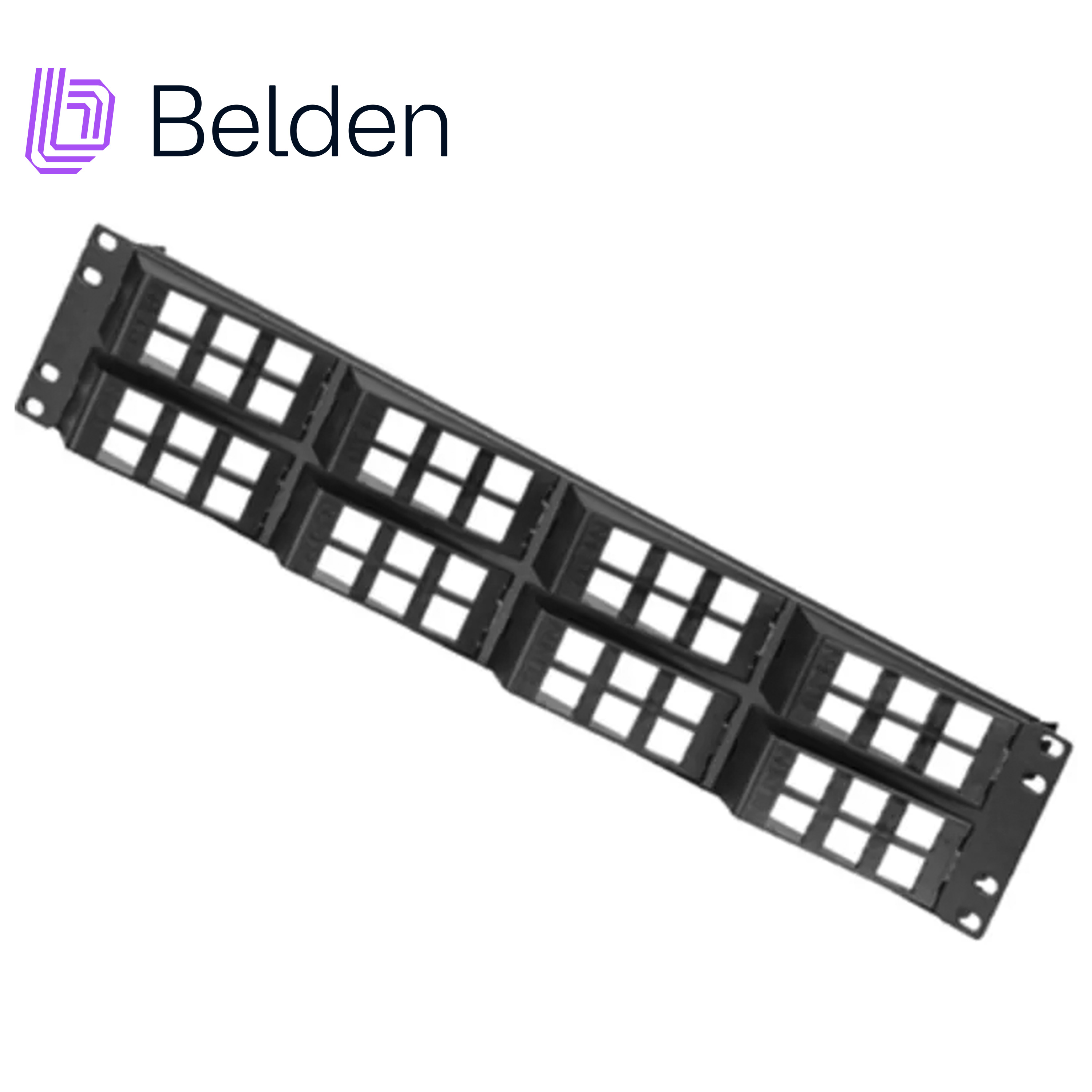 PATCH PANEL KEYCONNECT CAT6/CAT6A BELDEN AX103249 / NEGRO / 48 PUERTOS / 2UR / ANGLEFLEX/VACIO / PIEZA