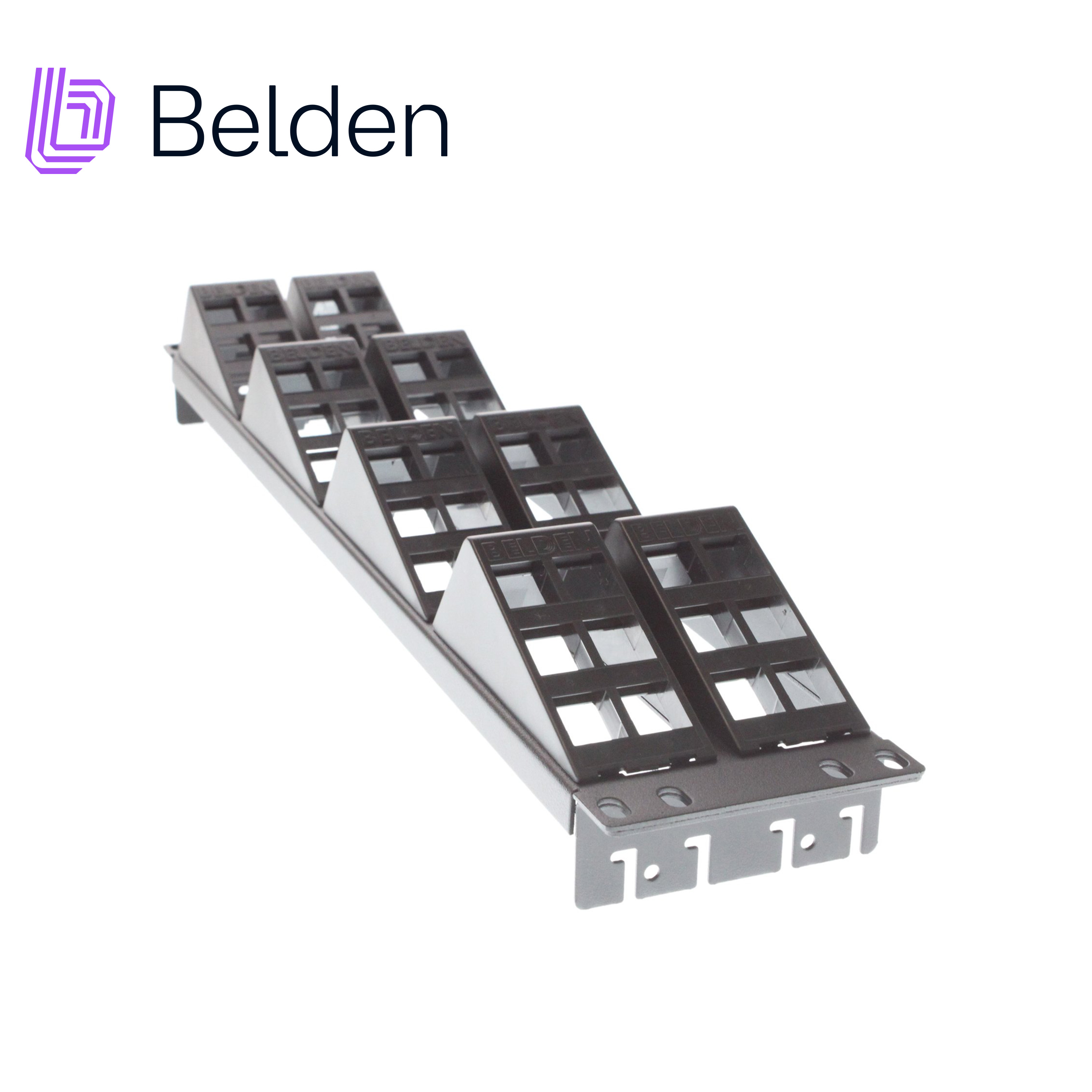 PATCH PANEL KEYCONNECT CAT6/CAT6A BELDEN AX103249 / NEGRO / 48 PUERTOS / 2UR / ANGLEFLEX/VACIO / PIEZA