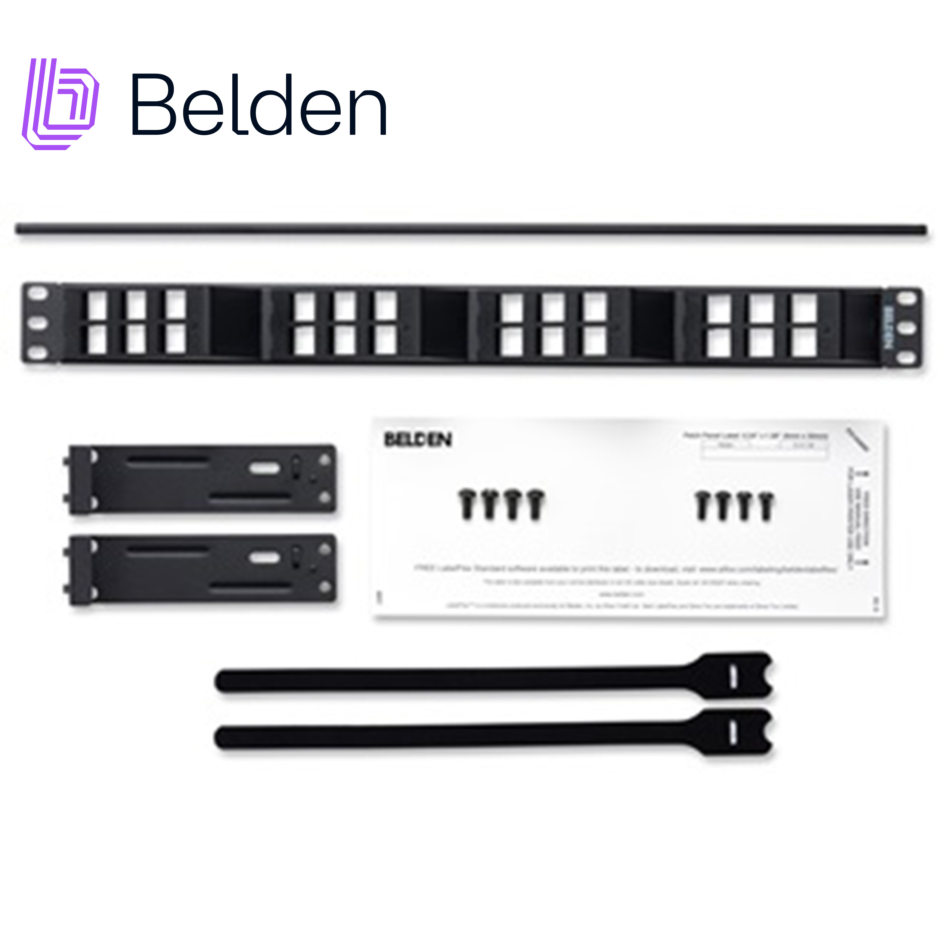 Patch Panel Keyconnect Cat6/cat6a Belden Ax103248 / Negro / 24 Puertos / 1UR / Angleflex/vacio / Pieza