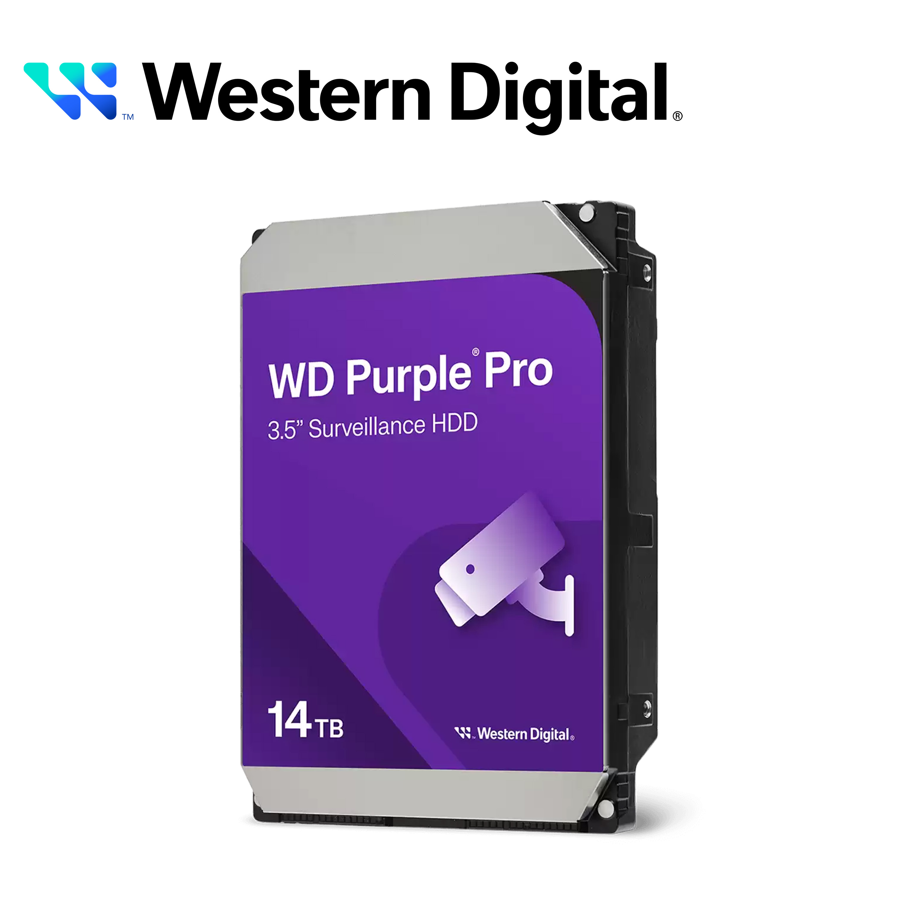 Dd Disco Duro 14TB Sata Wd Purple Pro Wd142purp / Optimizado Videovigilancia 24 7 / Sata Iii 6GB S / 7200 Rpm / Cache 512MB / Allframe AI / Workload 550TB Ano / 3.5 / 5 Anos Garantia 