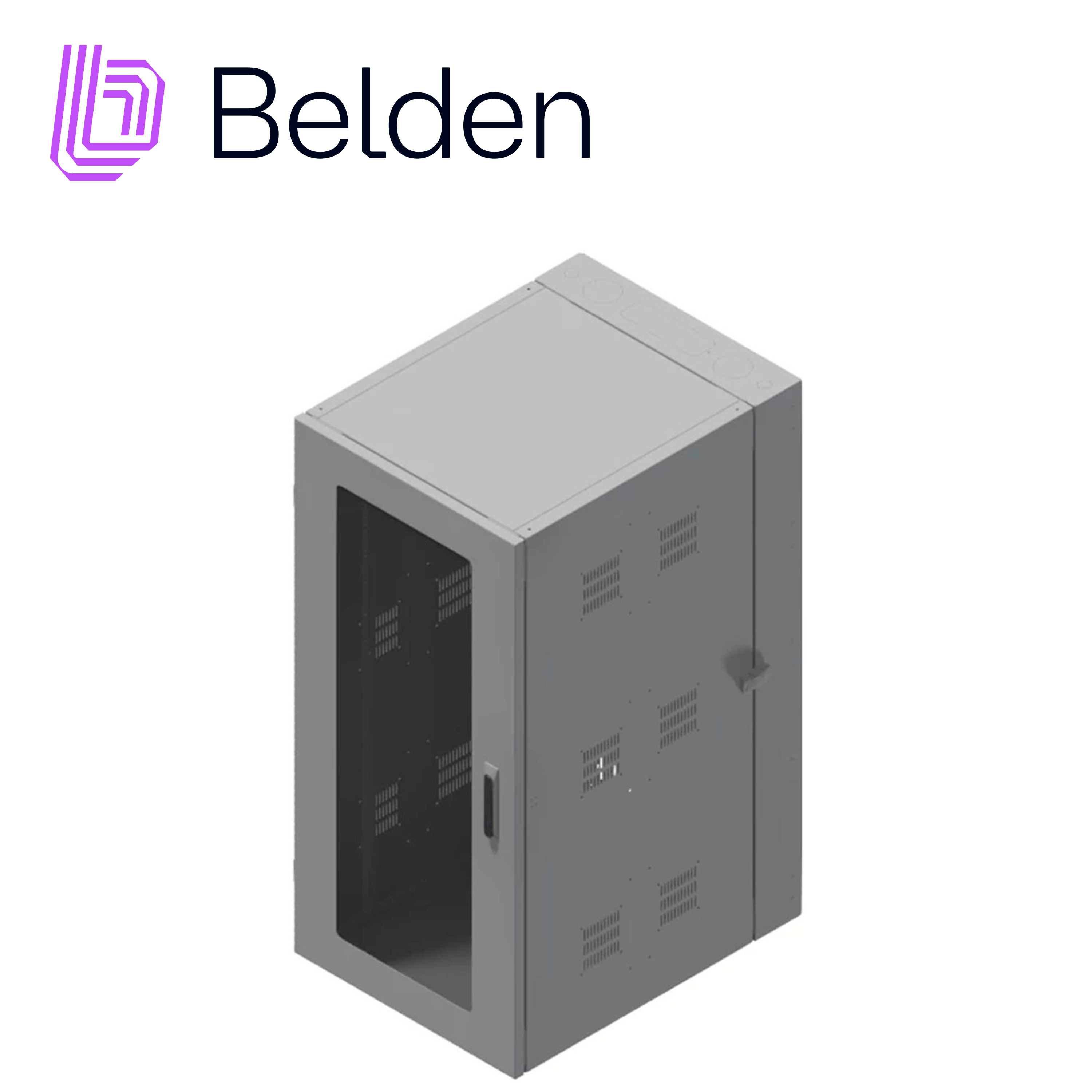 Gabinete De Montaje En Pared Policarbonato Belden Modelo Xhw-4830-gd / 26UR / 30 Pulgadas De Profundidad / Incluye Un Par De Rieles Roscados #12-24 De 19 Pulgadas Y 20 Piezas De Herraje En Montaje