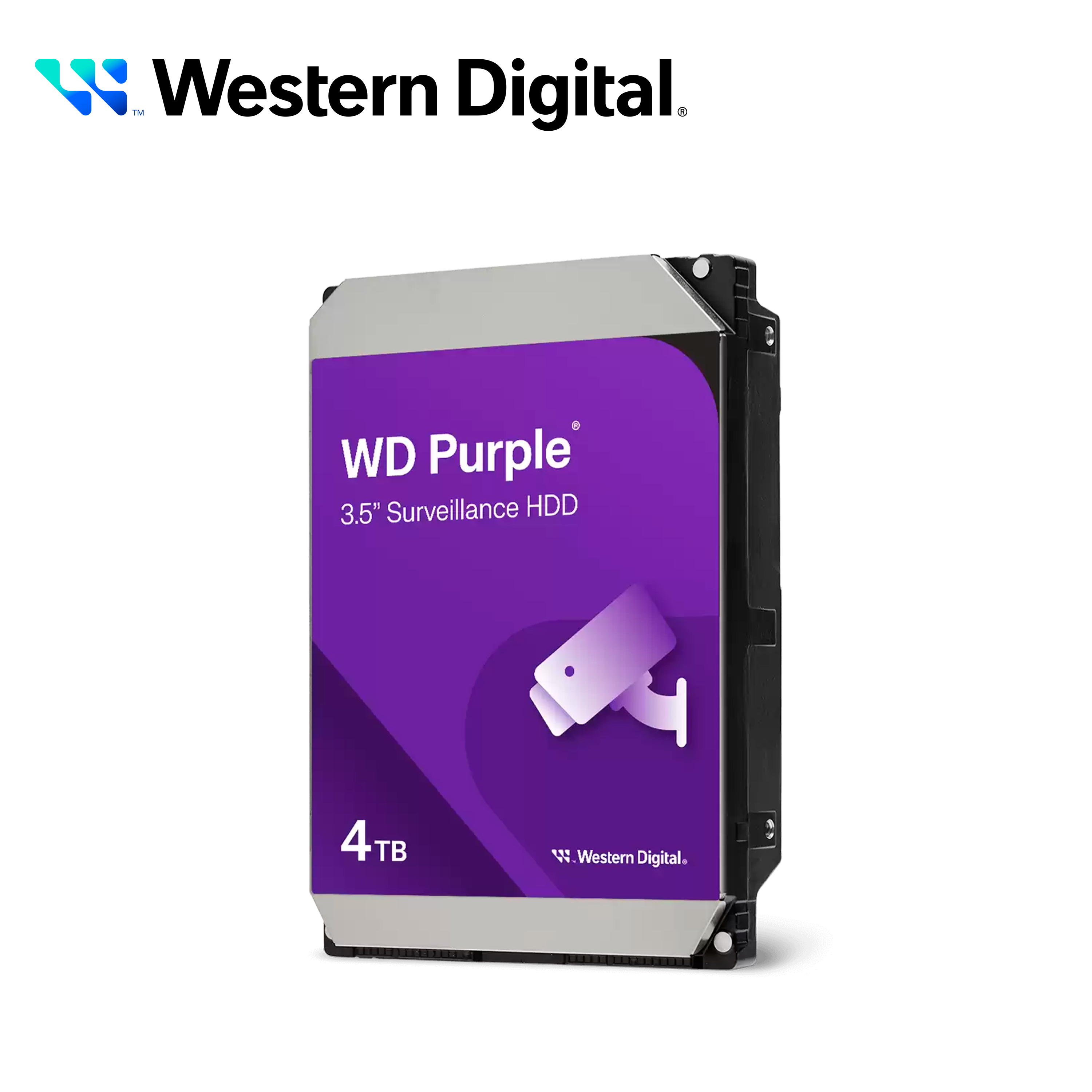 WESTERN DIGITAL WD44PURZ - Disco Duro de 4TB Purple/ Especial para Videovigilancia/ Trabajo 24/7/ Interface Sata 6 Gb/s/ Hasta 64 Cámaras/ Hasta 16 Bahías de Discos Duros/ 180Mb/S /3 Años de Garantía - Código: WD44PURZ | Compra en Guadalajara