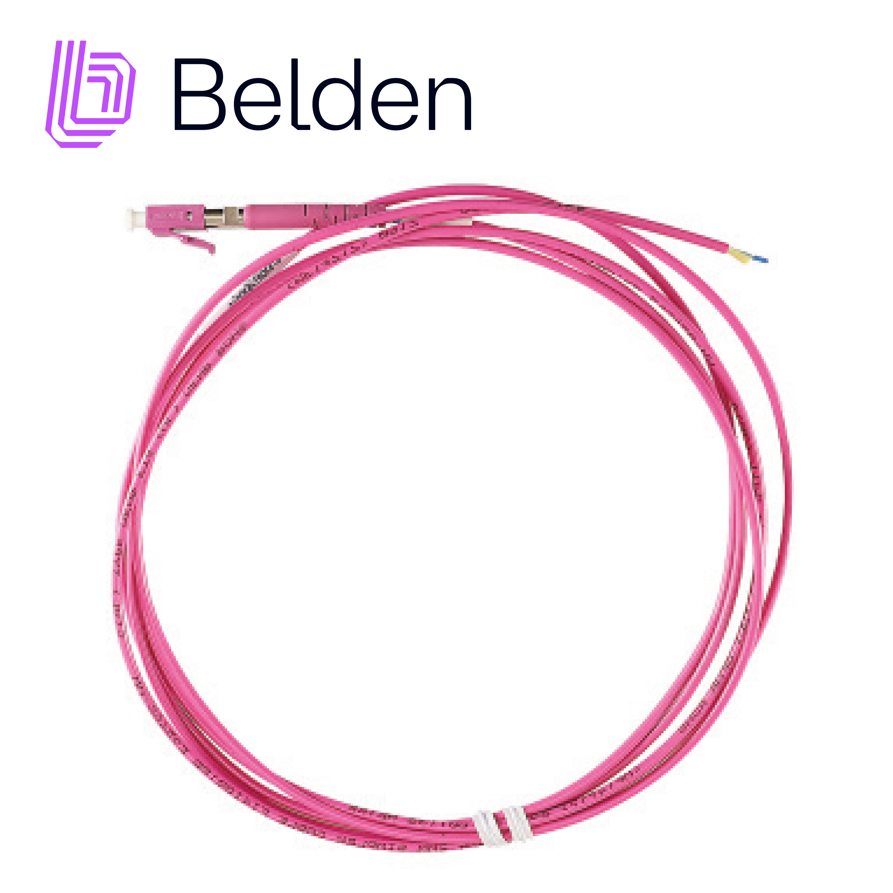JUMPER DE FIBRA OPTICA MULTIMODO BELDEN FP4LDLD001M/ INTERIOR / ERIKA VIOLETA / OM4 / LC DUPLEX - LC DUPLEX / 50/125 MICRAS / OFNR / 1 METRO
