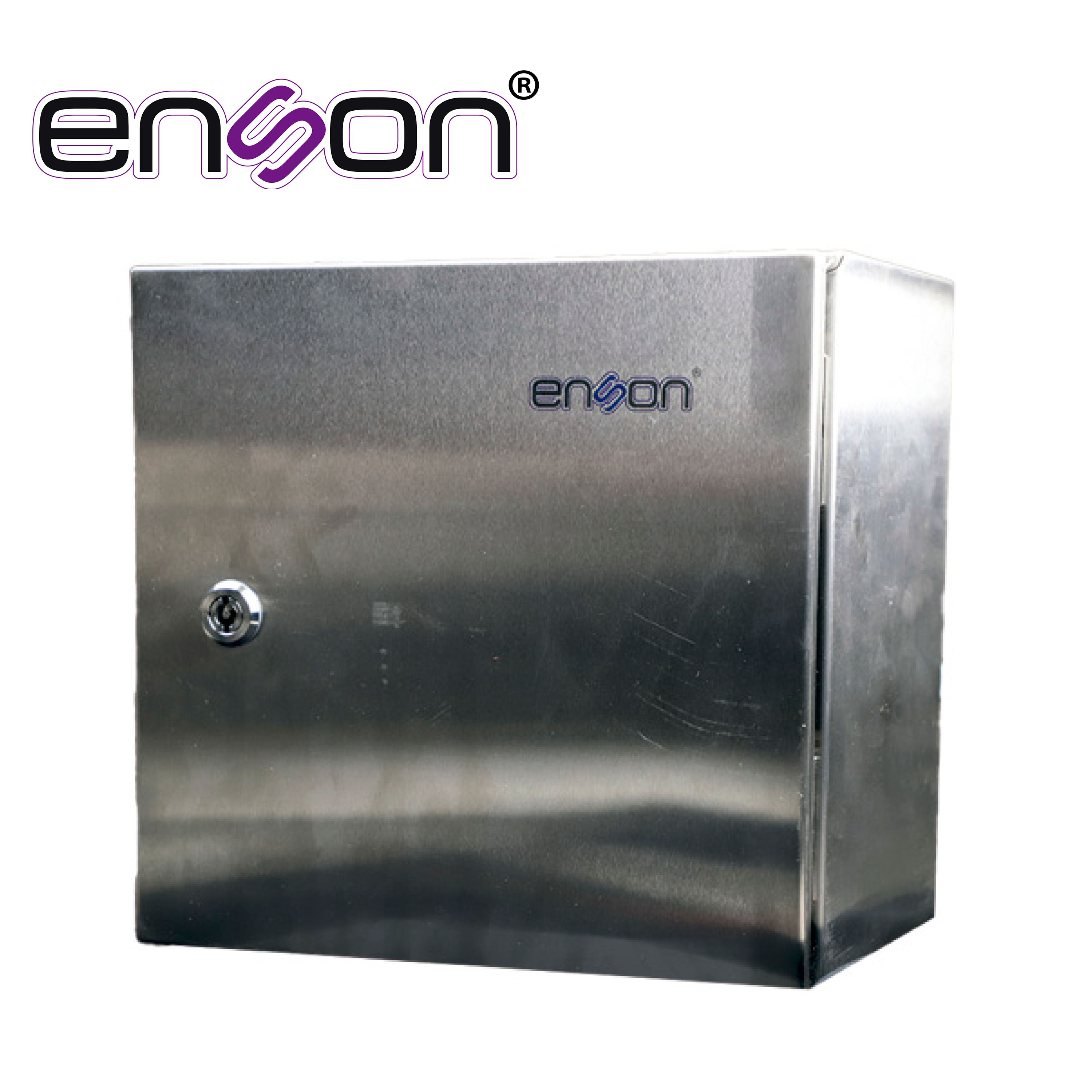 GABINETE DE ACERO INOXIDABLE ENSON ENS-INOX315 MONTAJE EN PARED / MEDIDAS 300MM ALTO × 300MM ANCHO × 150MM PROFUNDIDAD / CUERPO Y PUERTA DE 1.2 MM DE ESPESOR / PLACA DE MONTAJE GALVANIZADA DE 1.5 MM / GRADO DE RESISTENCIA MECANICA IK10 / BISAGRAS EN ACERO / DISEÑO ROBUSTO PARA ENTORNOS INDUSTRIALES