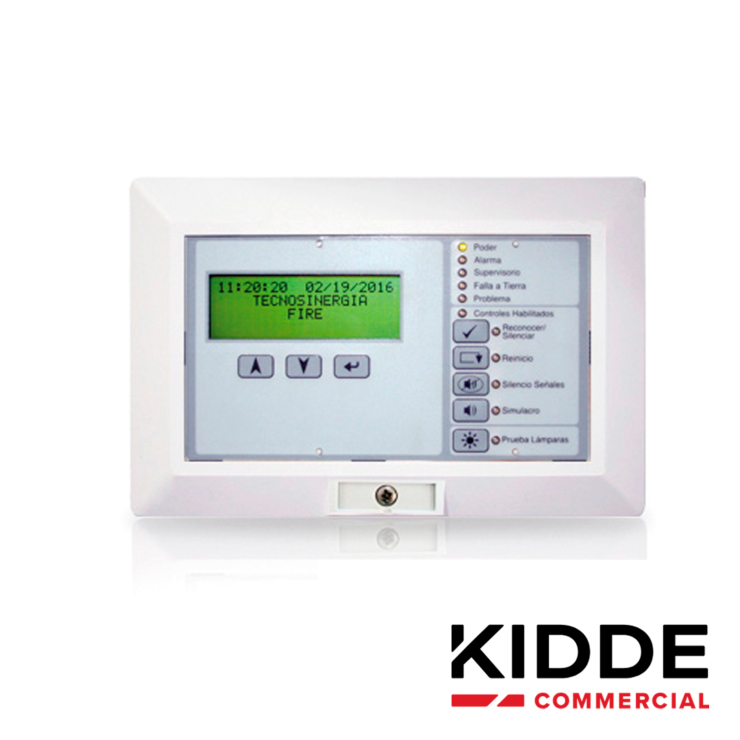ANUNCIADOR REMOTO LCD VIGILANT RLCD-C-SP / K-RLCD-C-SP ESP A 4 HILOS EN ESPAÑOL, CUENTA CON CONTROLES COMUNES (SILENCIAR PANEL, RESET, SILENCIAR ALARMA) COMPATIBLE CON LOS PANELES VS1 Y VS4, LISTADO UL, ULC