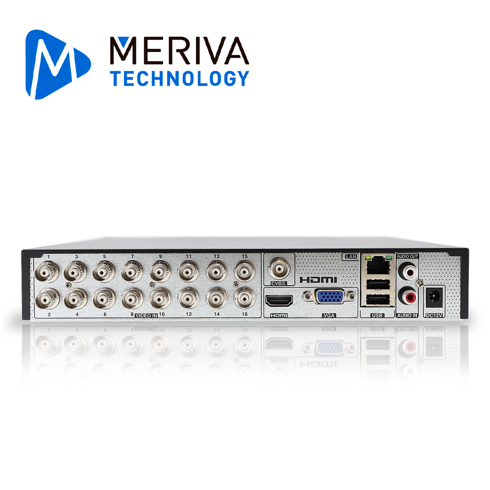 DVR MERIVA TECHNOLOGY MXVR-2116AI HD H.265 18CH 2MP PENTA HIBRIDO 16CH BNC / 2CH IP / SALIDA HDMI (1080P) + 1 VGA / 1 SALIDA + 1 ENTRADA DE AUDIO / COC / P2P-CLOUD / SO. N9000 / TECNOLOGIAS AHD / TVI / CVI / SD / IP / GRABACION 1080P-LITE / 1DD / COMPATIBLE CON AUDIO (AOC) / IA DETECCION HUMANOS Y VEHICULOS / CRUCE DE LINEA / SMART MOTION DETECTION