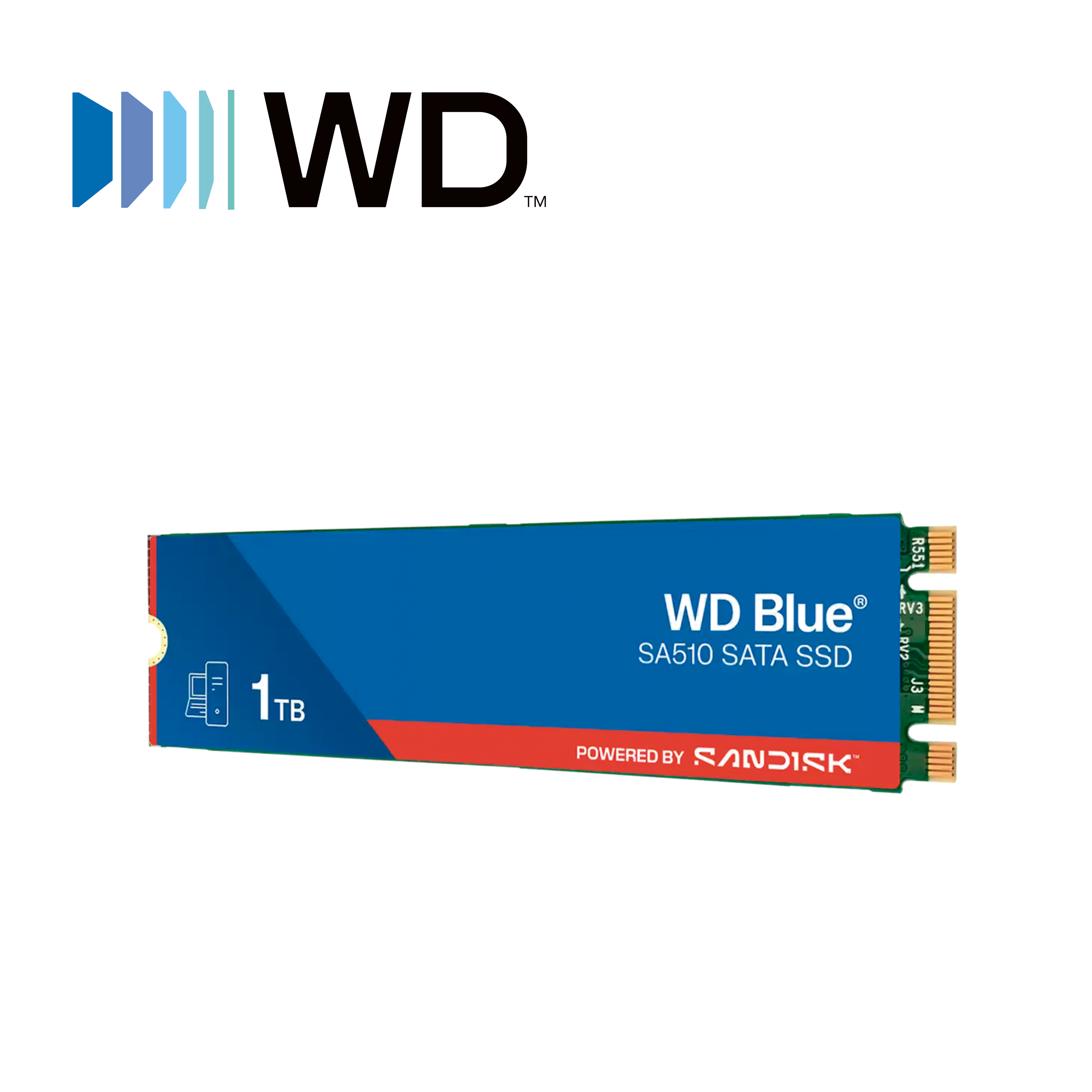 UNIDAD DE ESTADO SOLIDO SSD 1TB WESTERN DIGITAL WDS100T3B0B SERIE BLUE SATA III M.2 SA510 COMPATIBLE CON DVR MOVIL MERIVA STREAMAX M1N 2.0