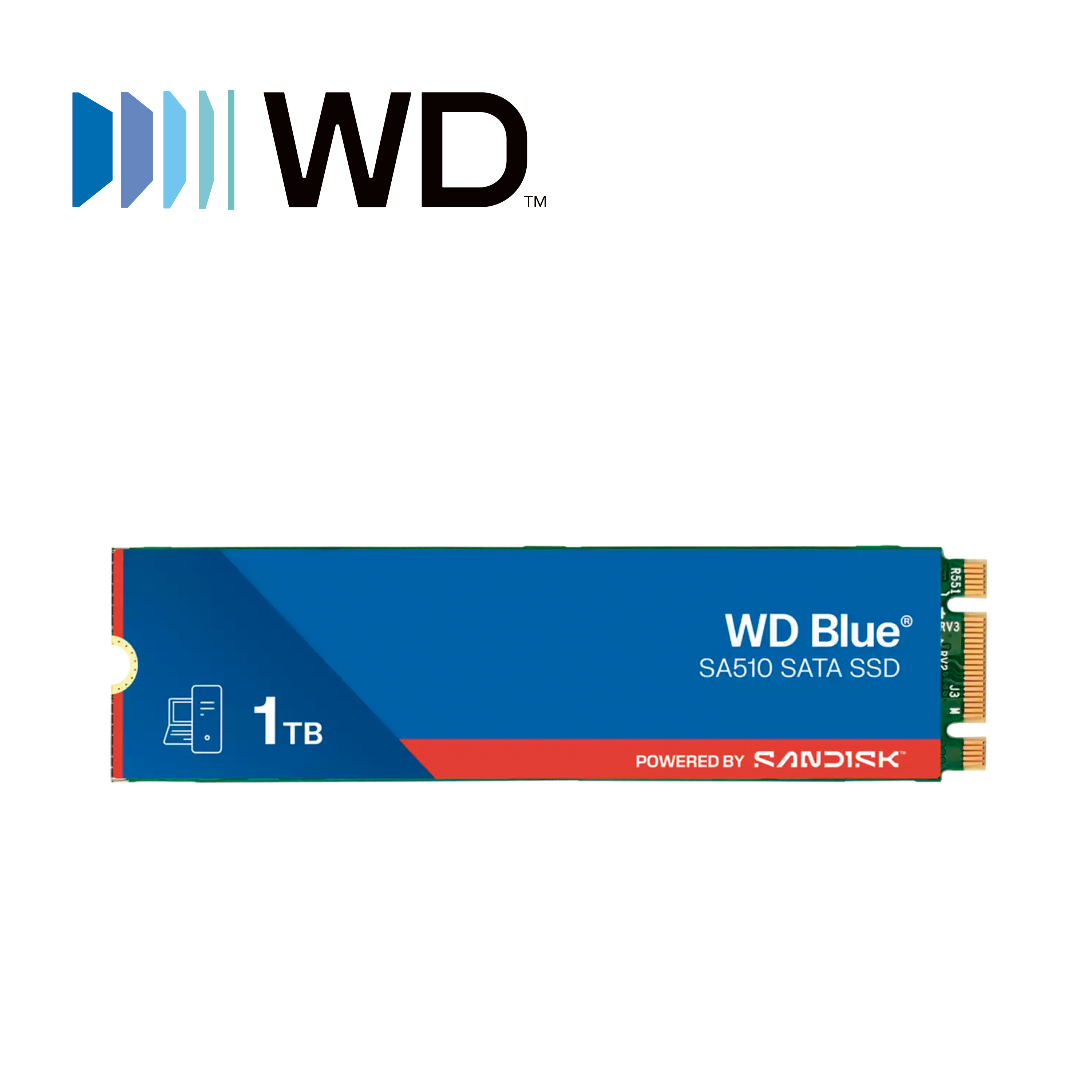 UNIDAD DE ESTADO SOLIDO SSD 1TB WESTERN DIGITAL WDS100T3B0B SERIE BLUE SATA III M.2 SA510 COMPATIBLE CON DVR MOVIL MERIVA STREAMAX M1N 2.0