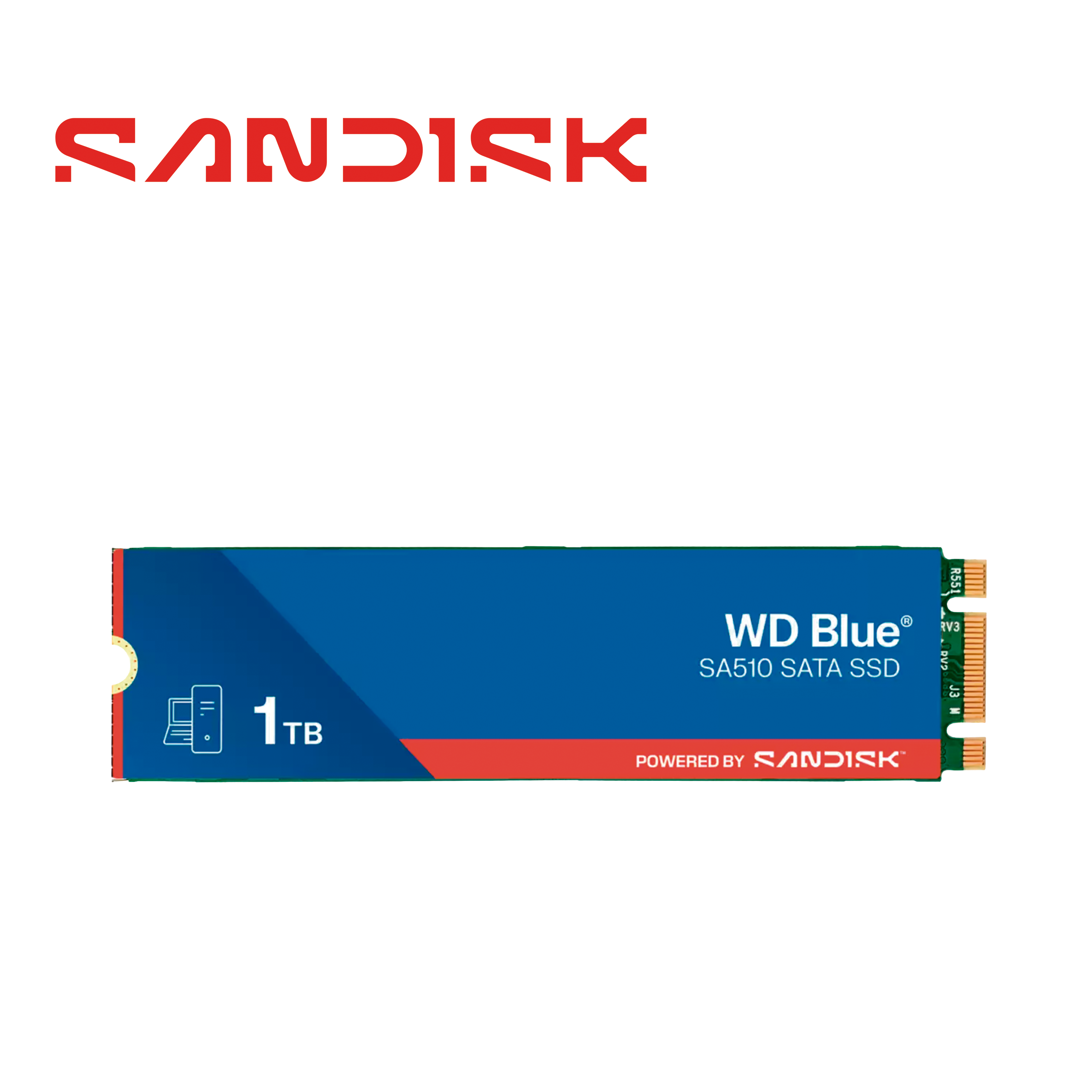 UNIDAD DE ESTADO SOLIDO SSD 1TB WESTERN DIGITAL WDS100T3B0B SERIE BLUE SATA III M.2 SA510 COMPATIBLE CON DVR MOVIL MERIVA STREAMAX M1N 2.0