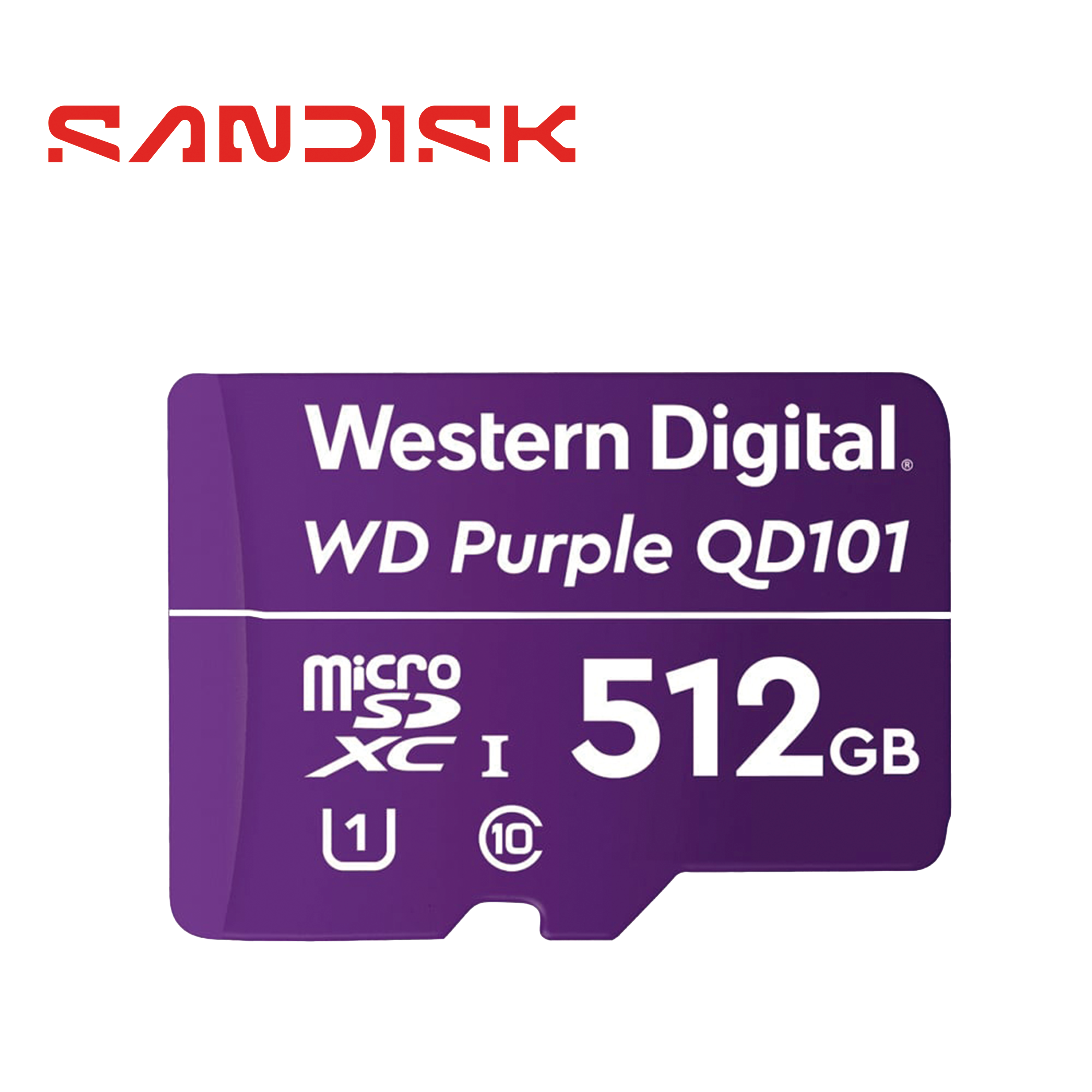 Tarjeta Memoria Micro Sd Xc Wd Purple 512GB Wdd0512g1p0c / Optimizada Para Videovigilancia 24/7 / Alta Resistencia / Opera En Temperaturas De -25 A 85 Grados Centigrados / Especial Para Camaras IP Y DVR Movil
