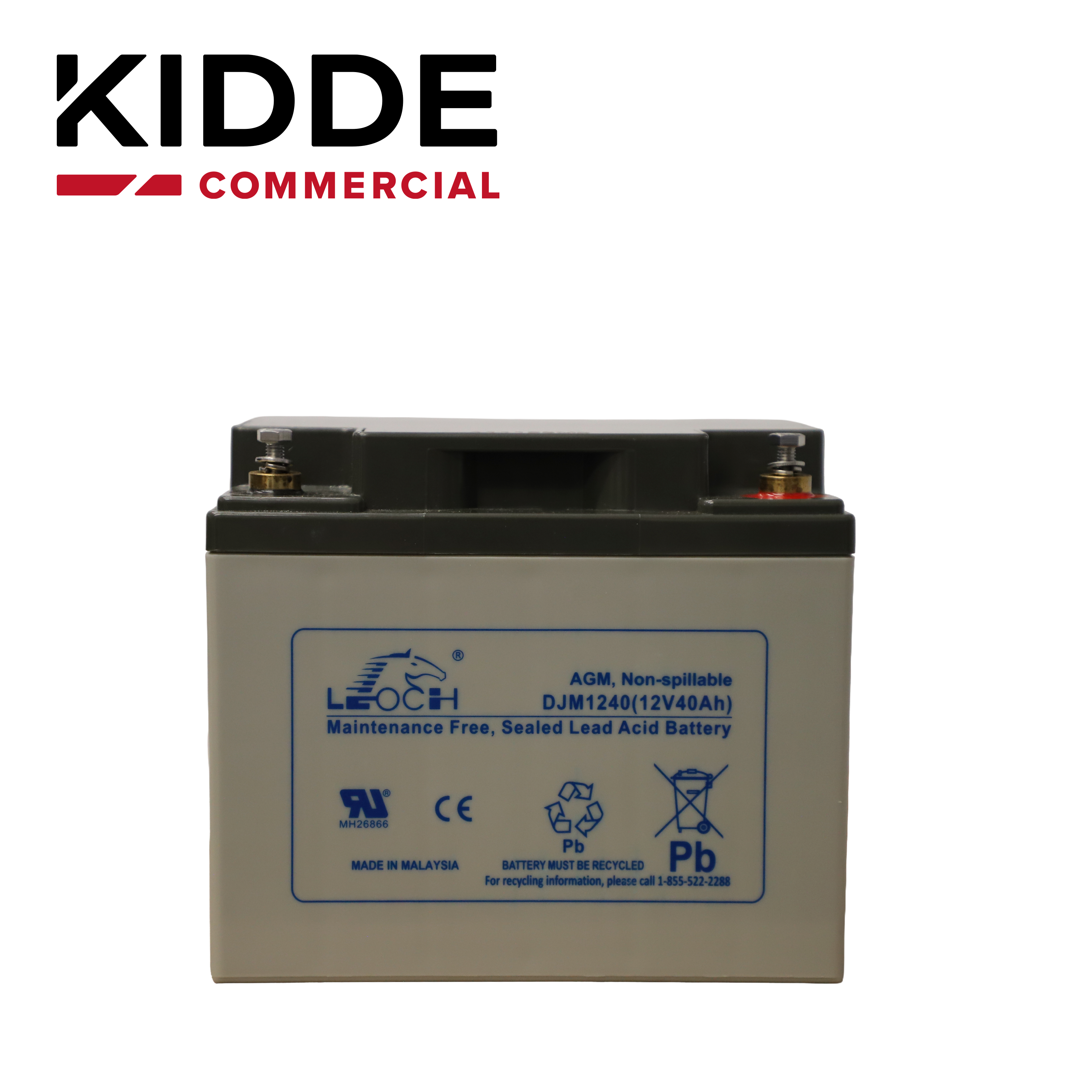 BATERIA DE RESPALDO 12V40A DE ALTA DENSIDAD ENERGETICA Y BAJO MANTENIMIENTO 12V 40AH IDEAL PARA LOS PANELES VS Y VM Y FUENTES AUXILIARES KIDDE