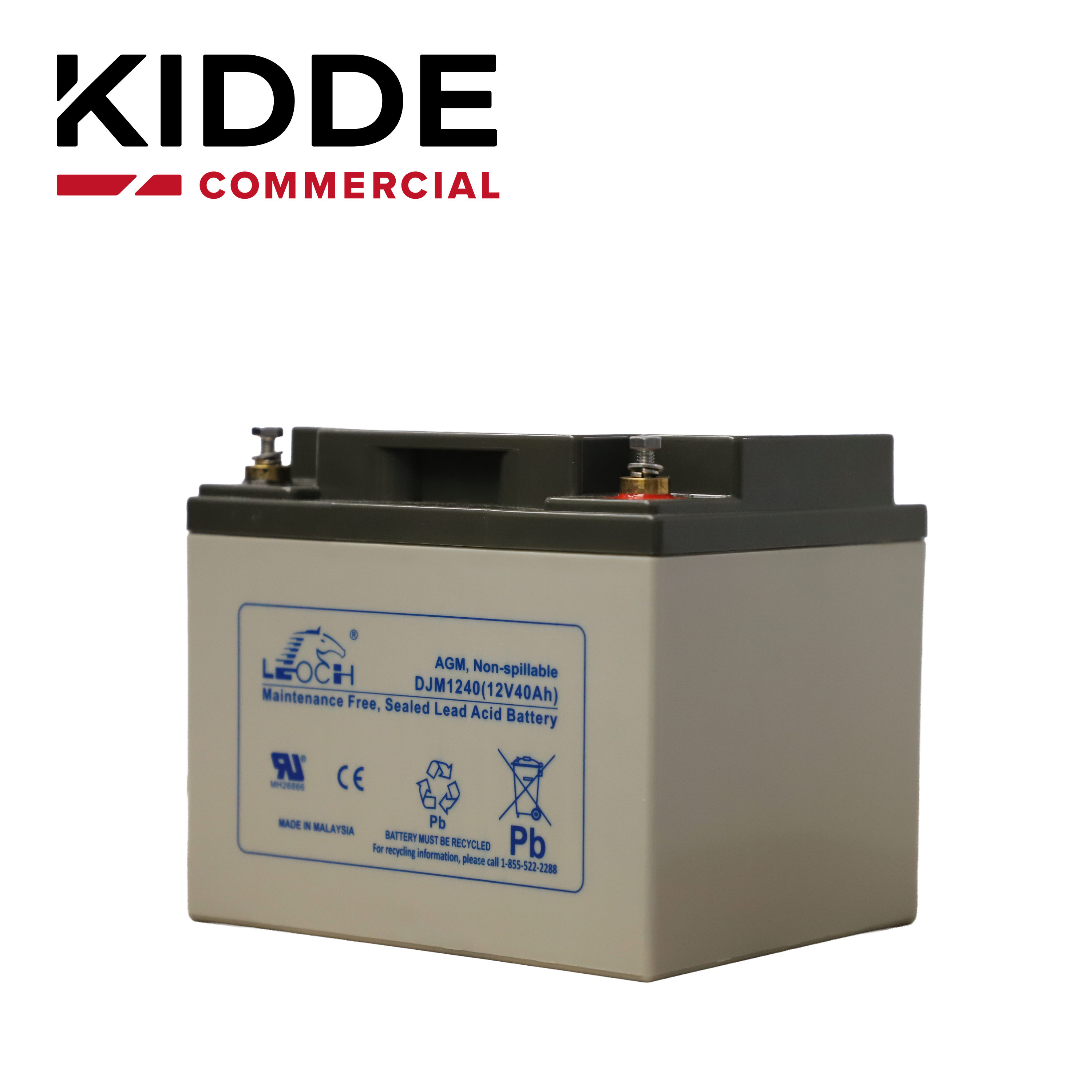 Bateria De Respaldo 12V40A De Alta Densidad Energetica Y Bajo Mantenimiento 12V 40AH Ideal Para Los Paneles Vs Y Vm Y Fuentes Auxiliares Kidde
