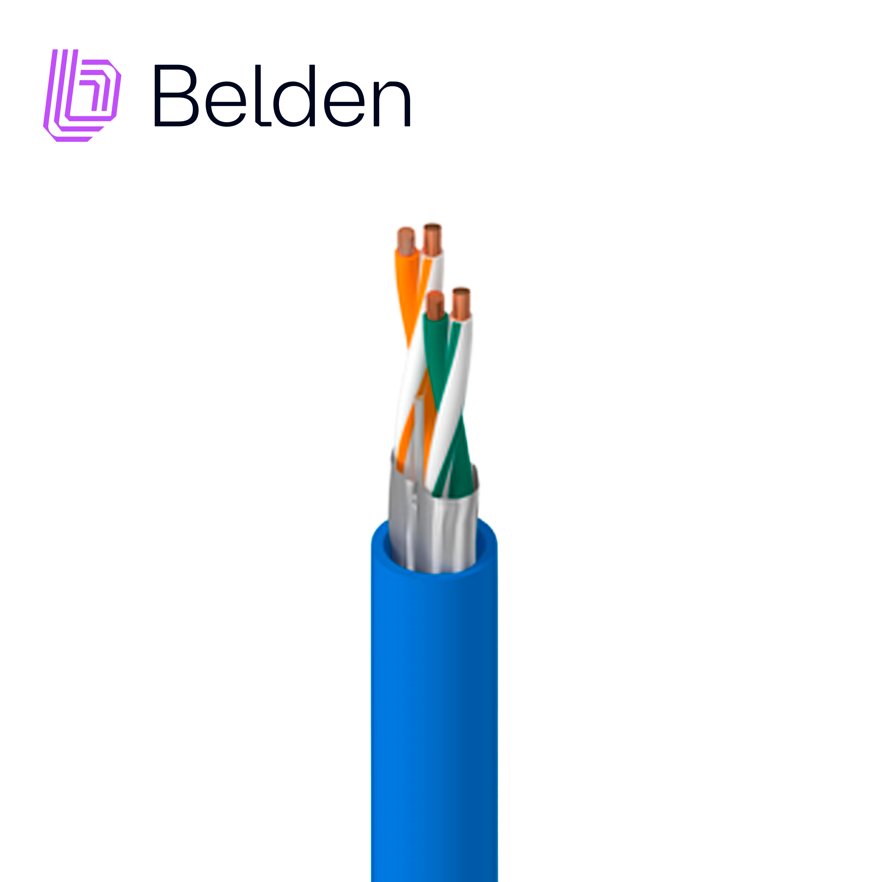 Cable UTP Cat5e Belden 7933A 0101000 / Entornos Hostiles / Azul / 4 Pares / 24 Awg / Forro Polietileno / Bobina / 1,000 Pies 305 Metros