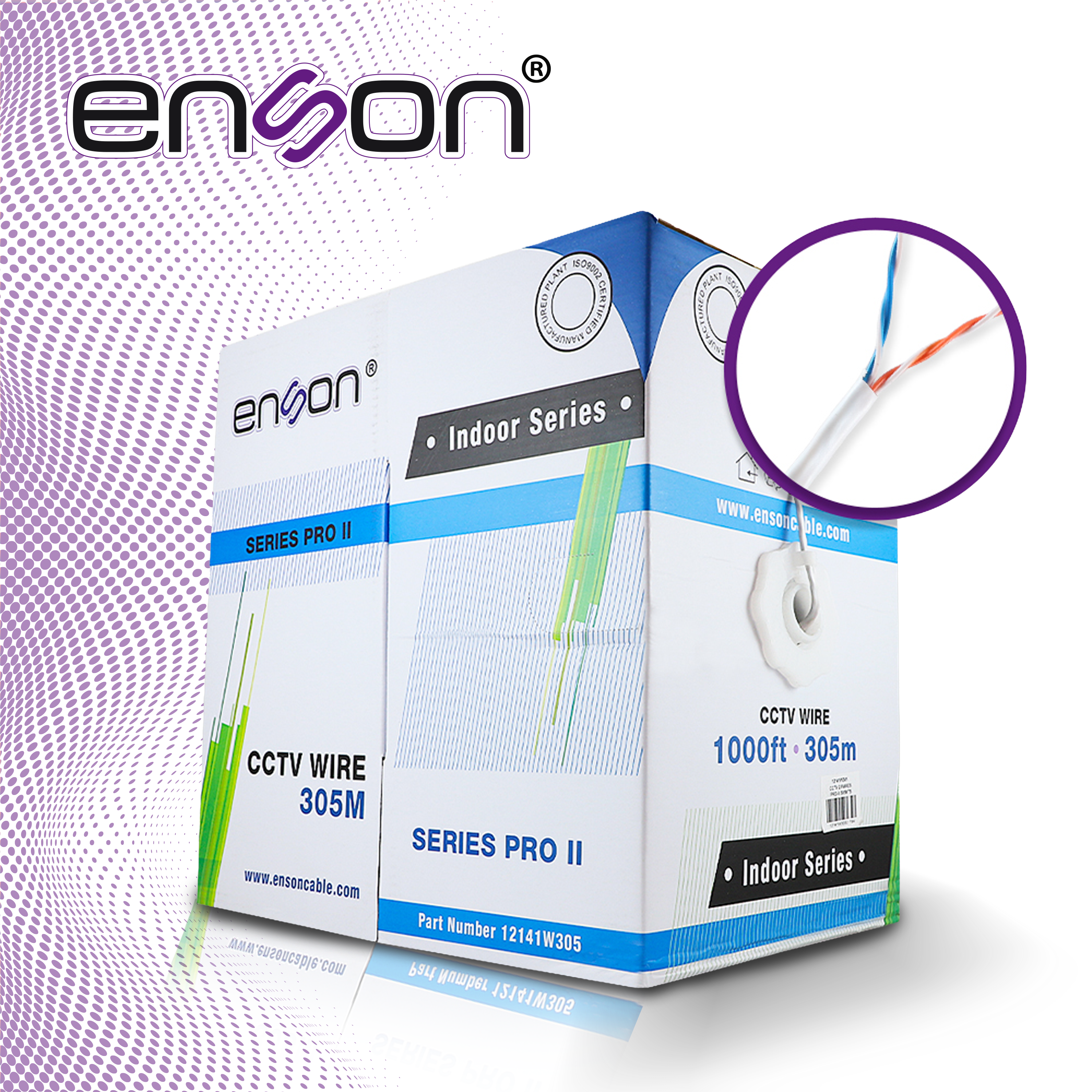 CABLE UTP ENSON 12141W305 4C/24 COLOR BLANCO SERIE PRO-II 100% COBRE IDEAL PARA INSTALACIONES DE CCTV ANALOGICO (VIDEO Y ALIMENTACION) NO RECOMENDADO PARA SU USO EN VIDEO IP NI SOLUCIONES DE REDES, INSTALACION EN INTERIORES **SOLO CUENTA CON 2 PARES