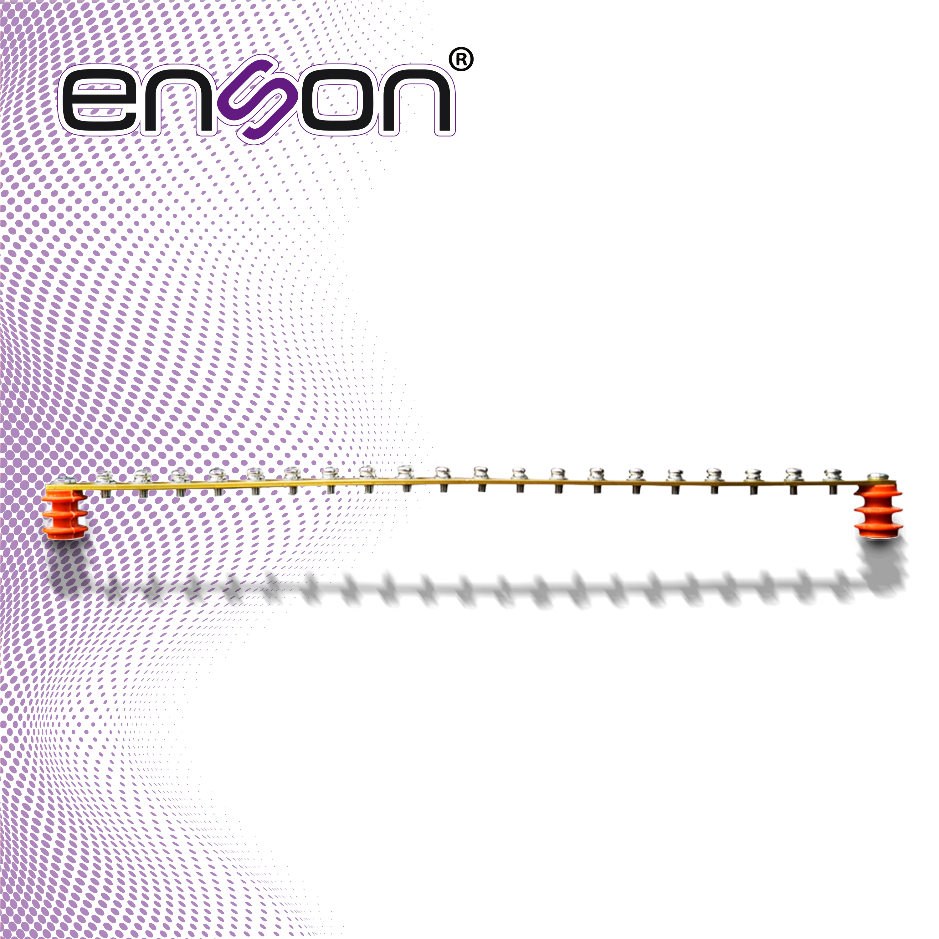 Barra De Tierra Fisica Enson Ens-grnd1 Con Aisladores Plasticos Para Racks Y Gabinetes, Ideal Para La Proteccion Contra Descargas De Equipos De Redes, Video Vigilancia, Telefonia Y Computo En Site