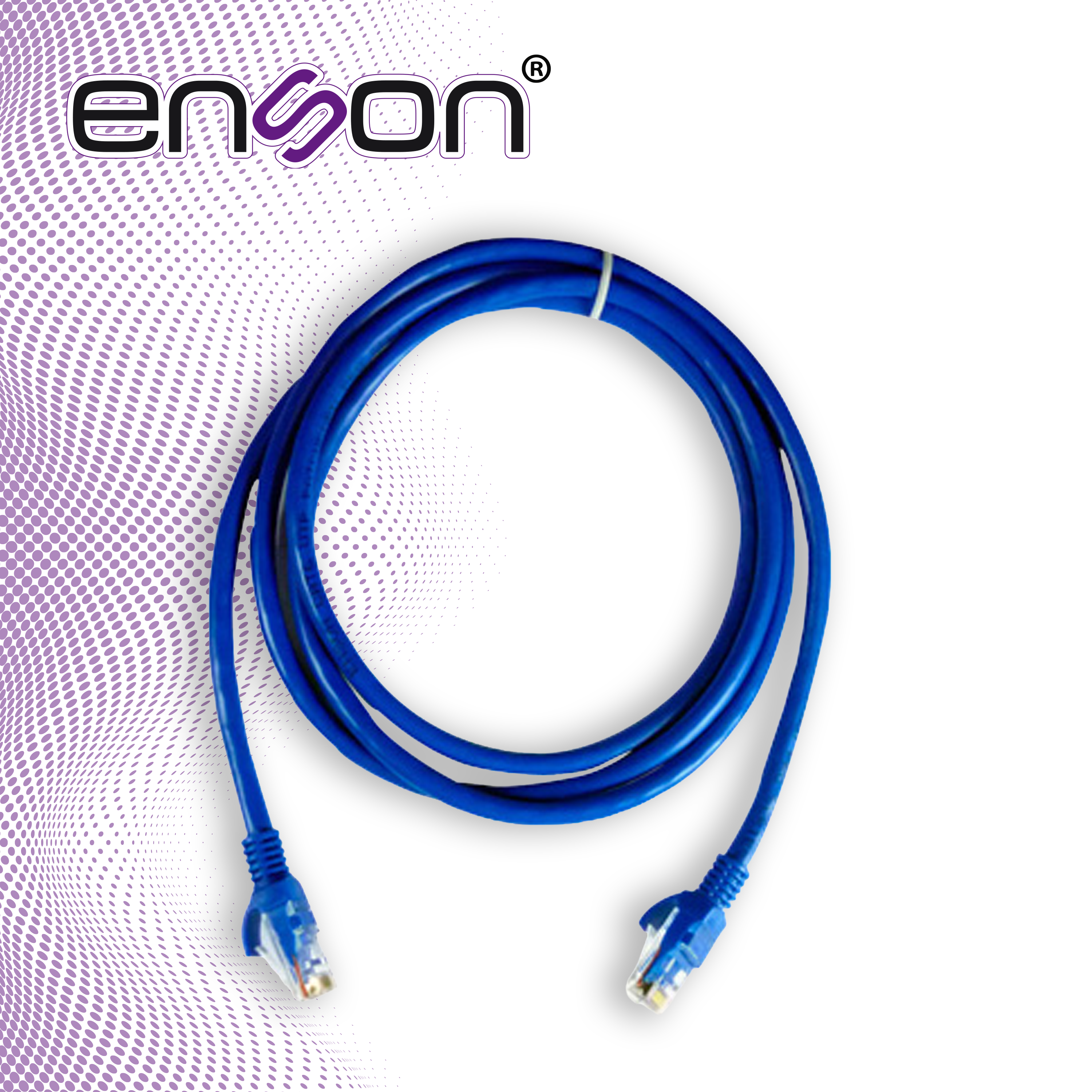 PATCHCORD UTP CAT6 ENSON P6P30 SERIE PRO-II CALIBRE 24 AWG DE 3 METROS FORRO PVC COLOR AZUL PARA USO EN INTERIORES PARA CONECTAR EQUIPOS A REDES BASE 10,100,1000